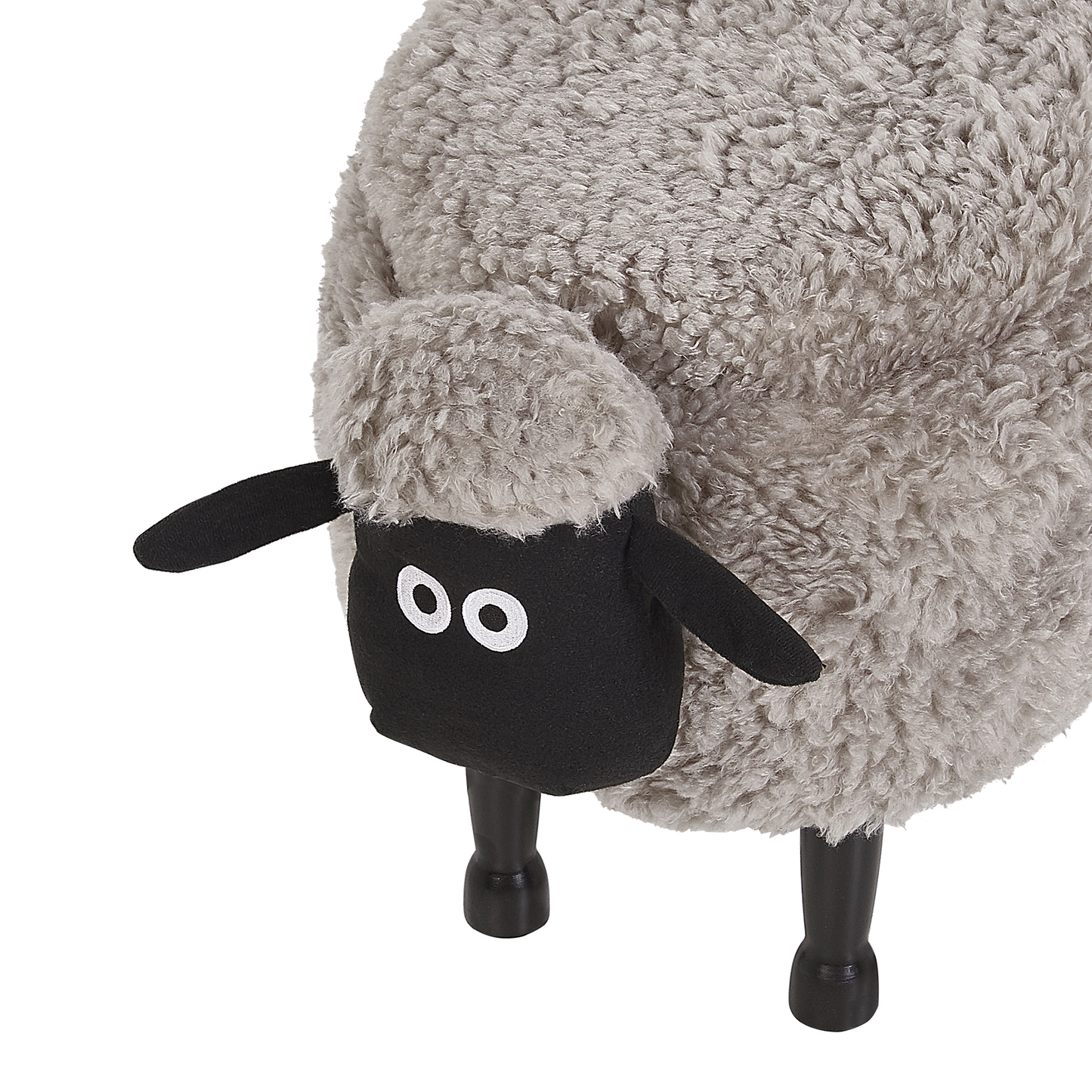 Tierhocker mit Stauraum Felloptik grau Schafform SHEEP