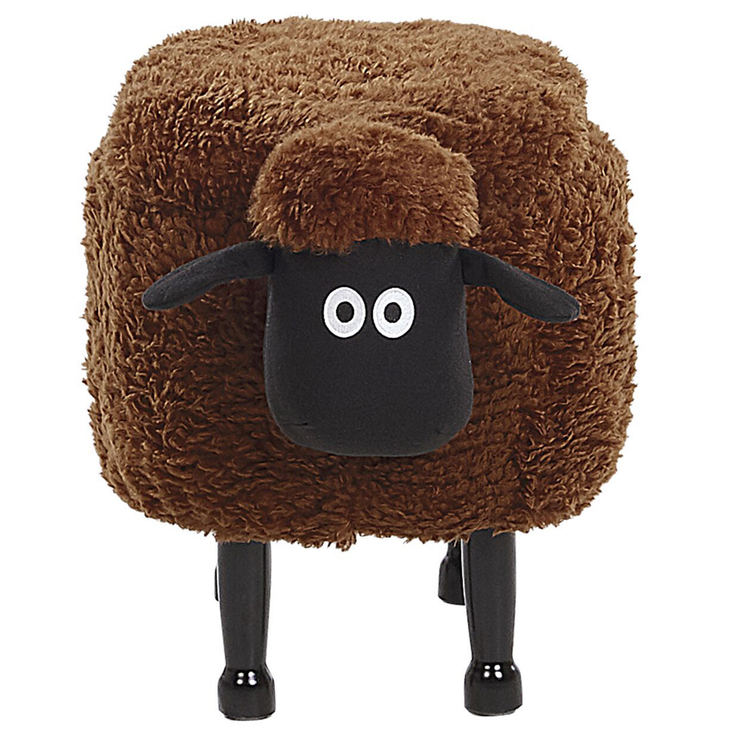 Tierhocker mit Stauraum Felloptik braun Schafform SHEEP
