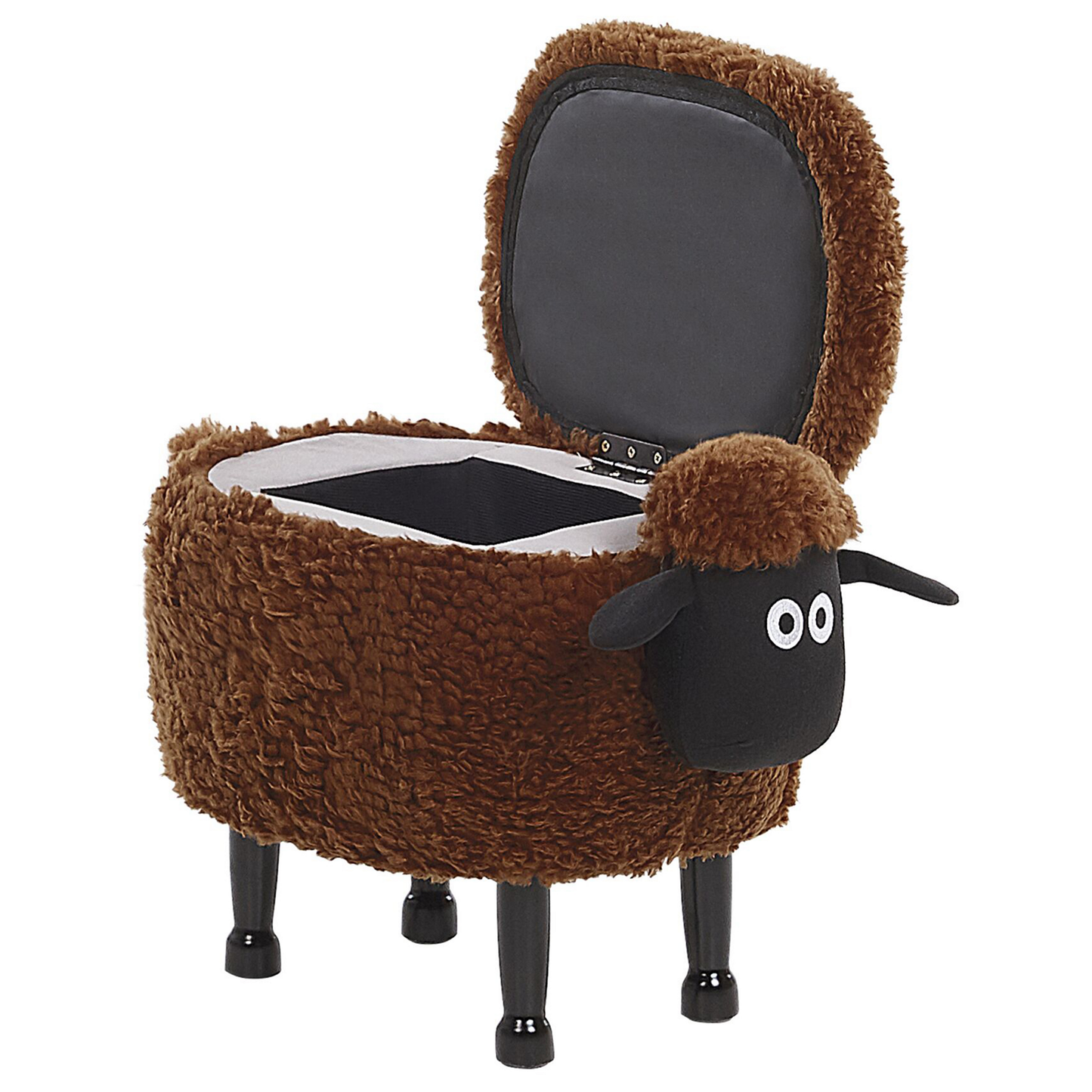Tierhocker mit Stauraum Felloptik braun Schafform SHEEP