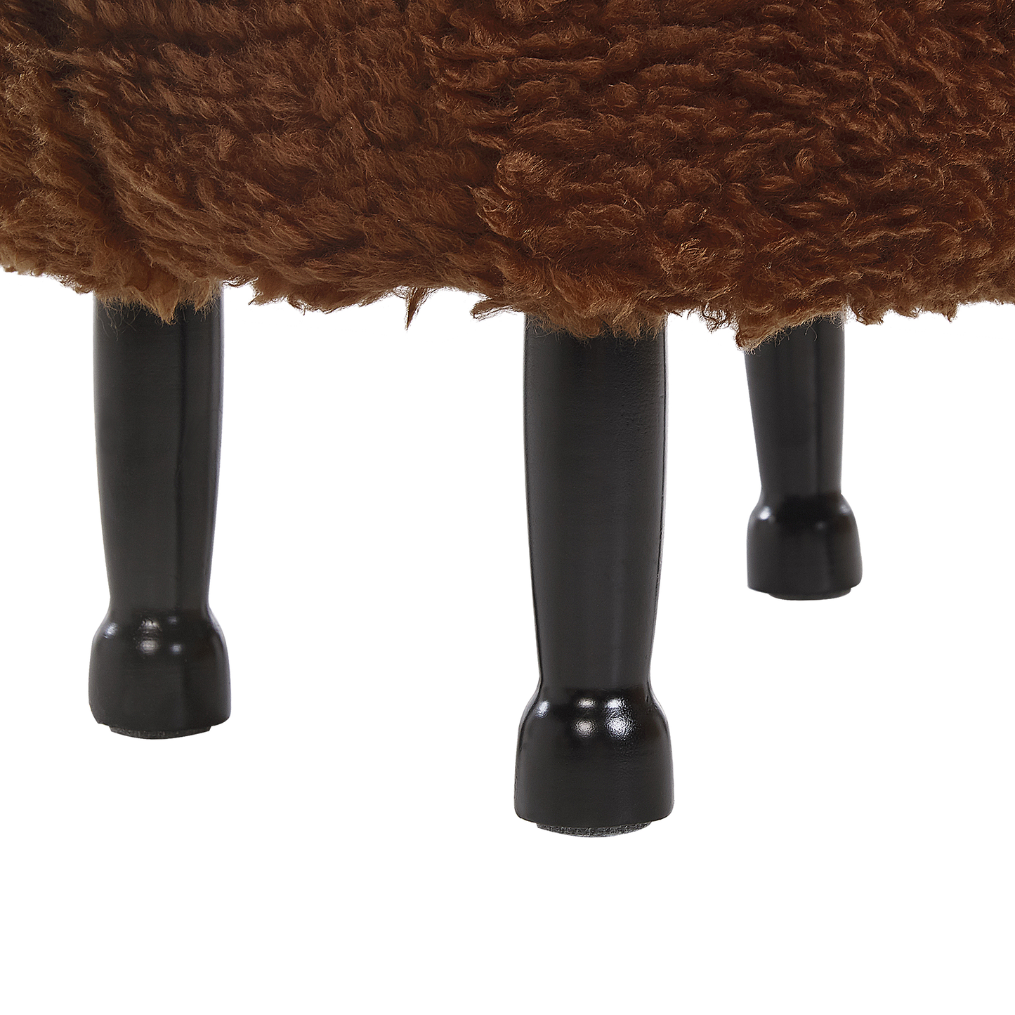 Tierhocker mit Stauraum Felloptik braun Schafform SHEEP