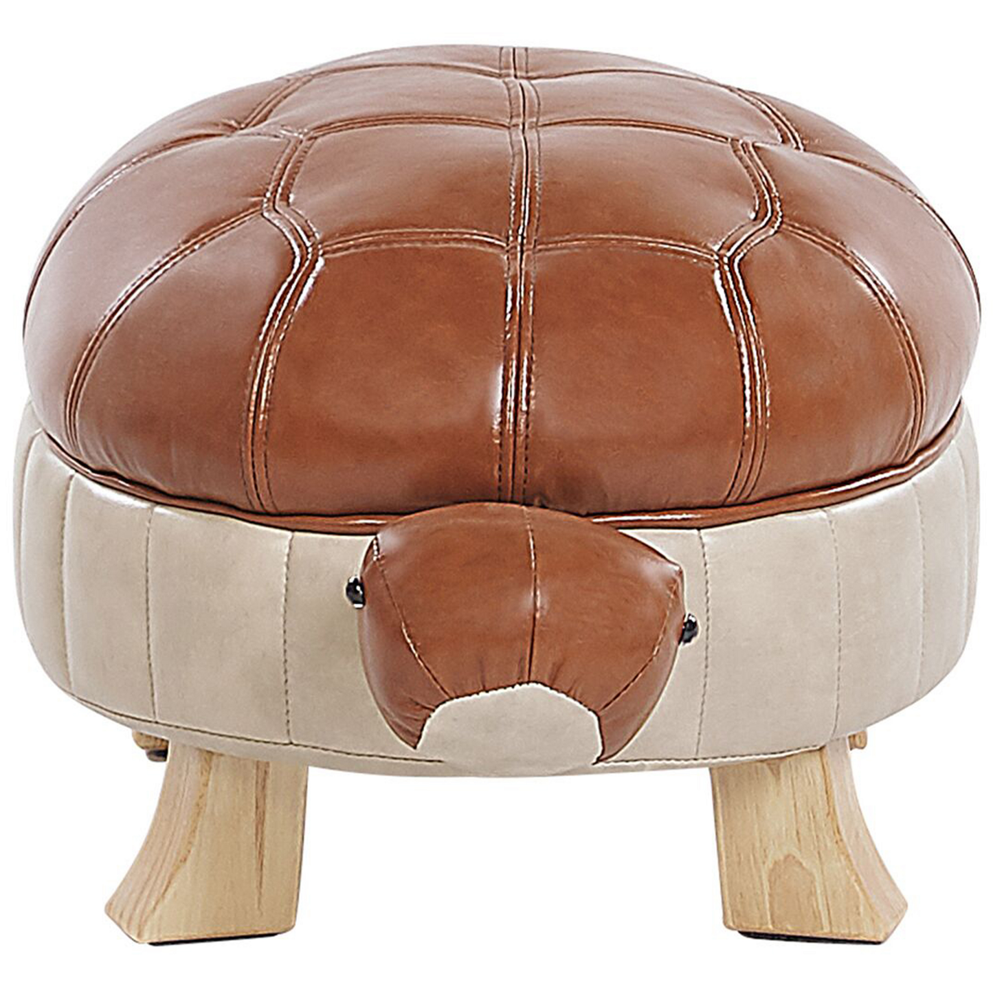 Hocker Kunstleder braun Schildkrötenform Tierhocker TURTLE