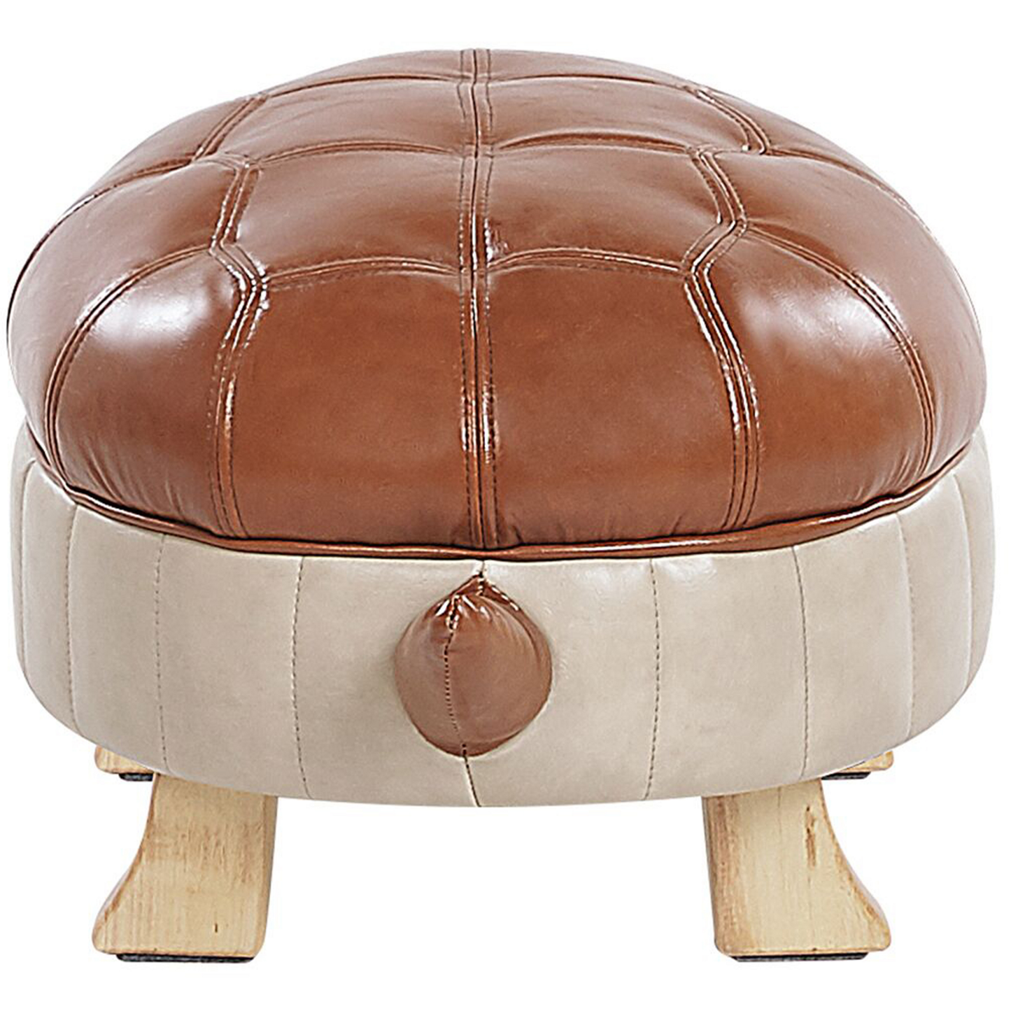 Hocker Kunstleder braun Schildkrötenform Tierhocker TURTLE