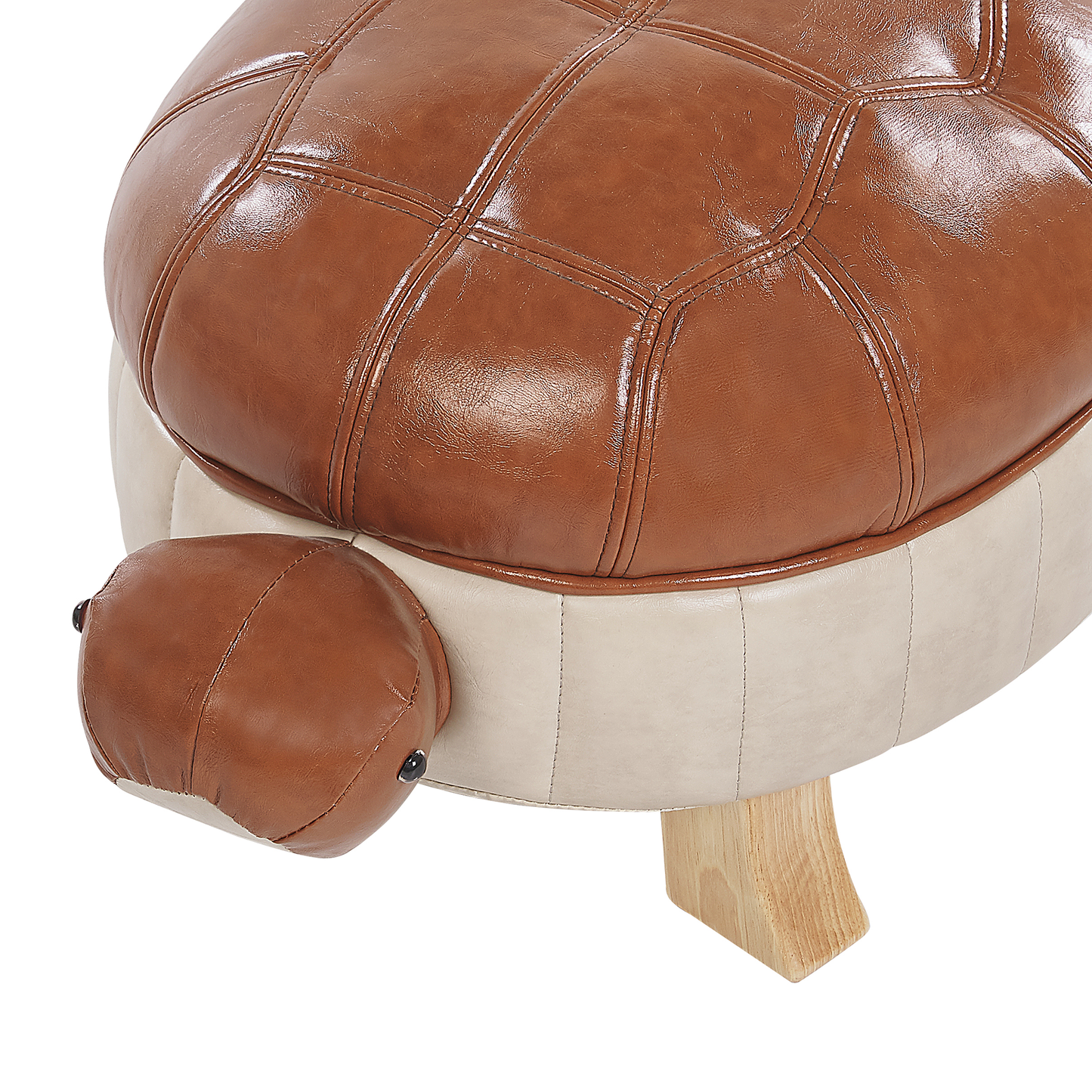 Hocker Kunstleder braun Schildkrötenform Tierhocker TURTLE