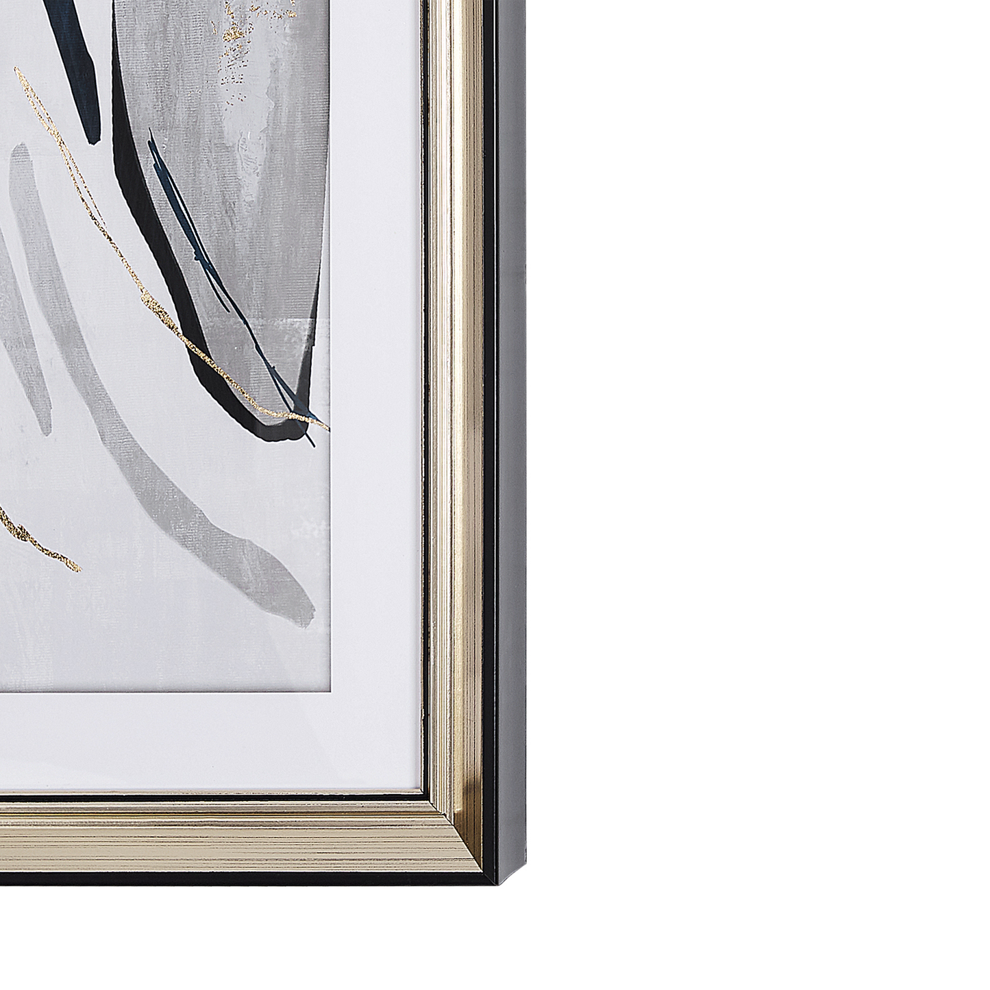 Wandbild mit Rahmen HIDMO Abstraktes Muster 30 x 40 cm Grau