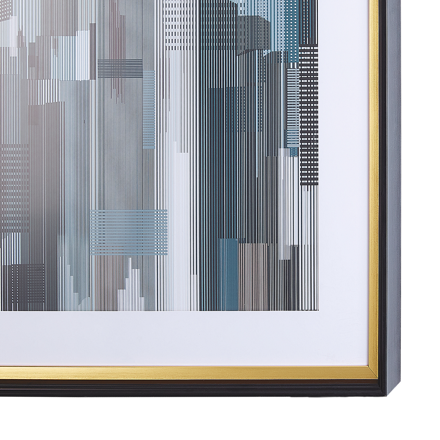 Wandbild mit Rahmen BAMAKO Stadtmotiv 60 x 80 cm Grau