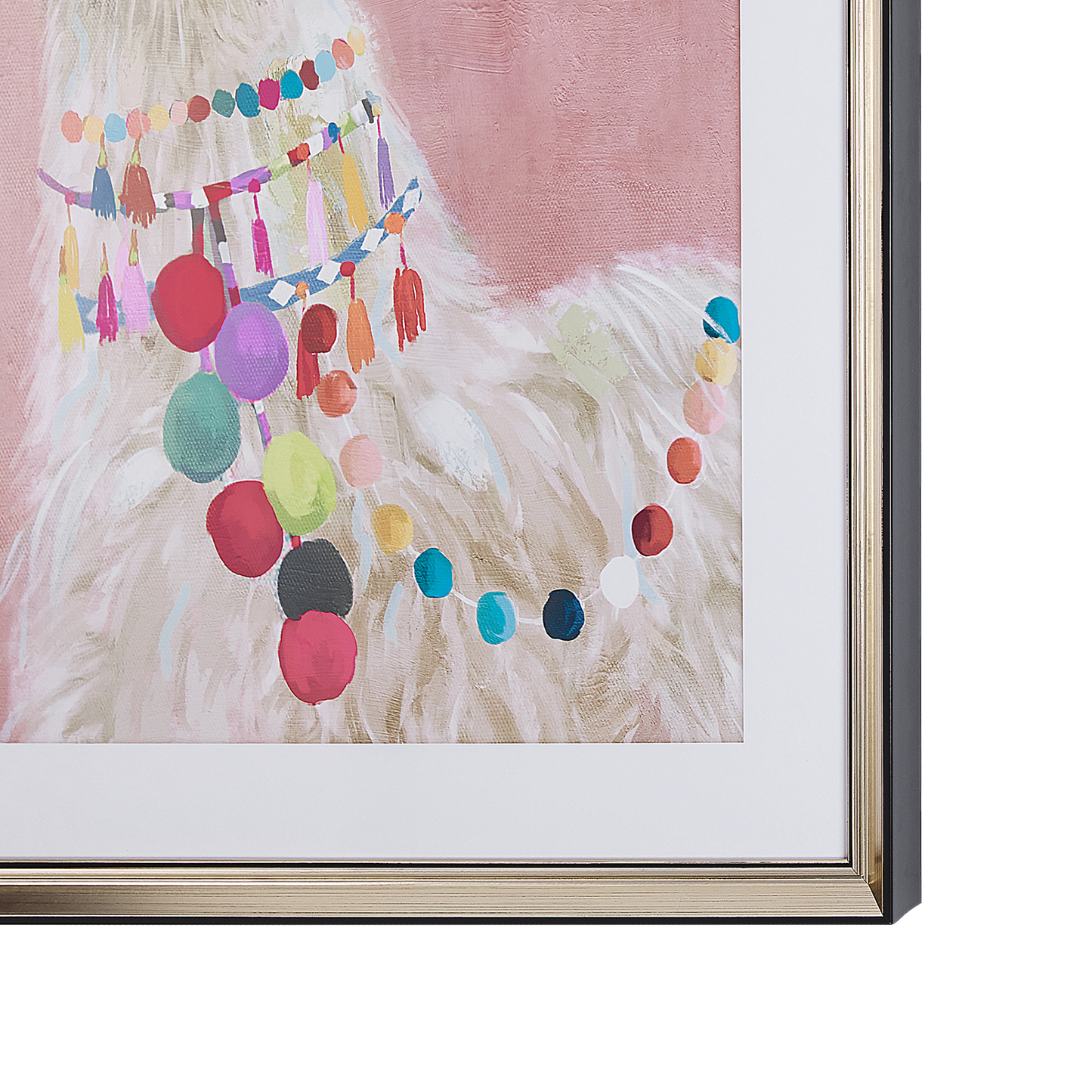 Wandbild mit Rahmen BALALA Tiermotiv 60 x 80 cm Rosa