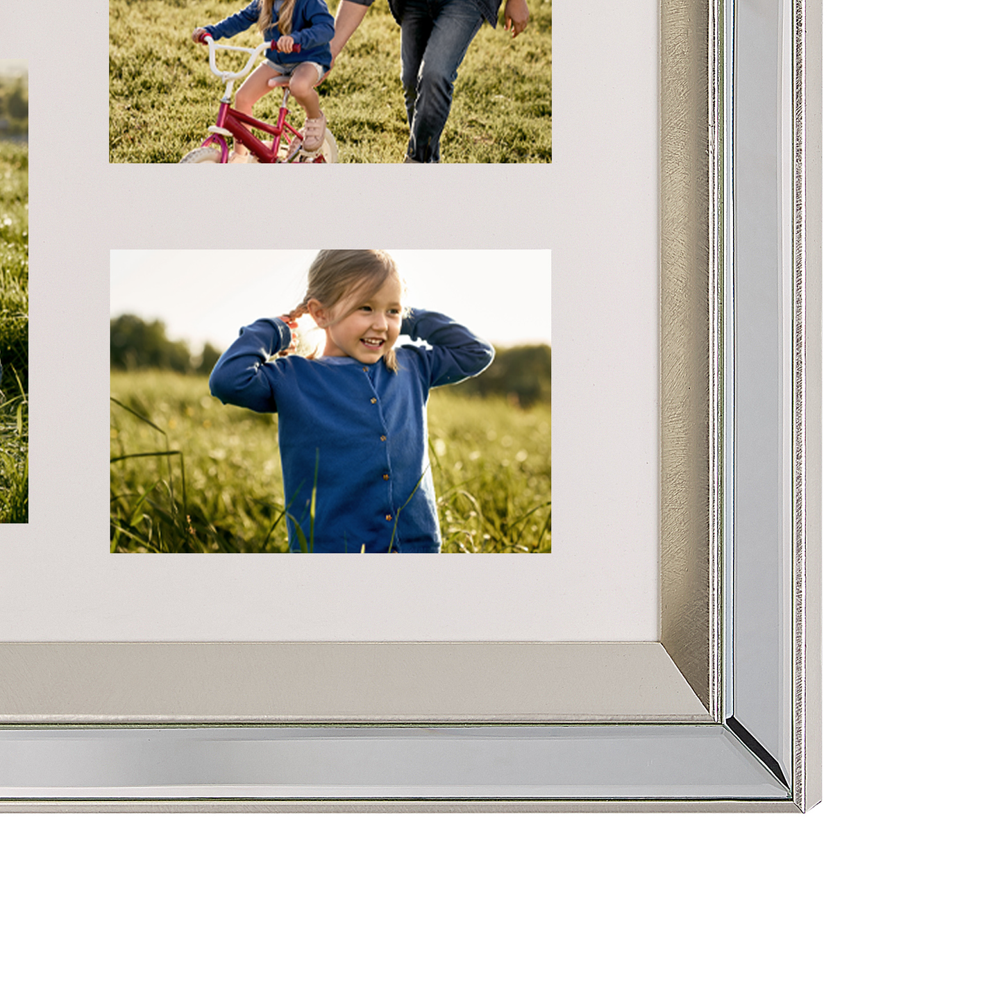 Bilderrahmen silber für 5 Fotos Spiegeleffekt MAKENI