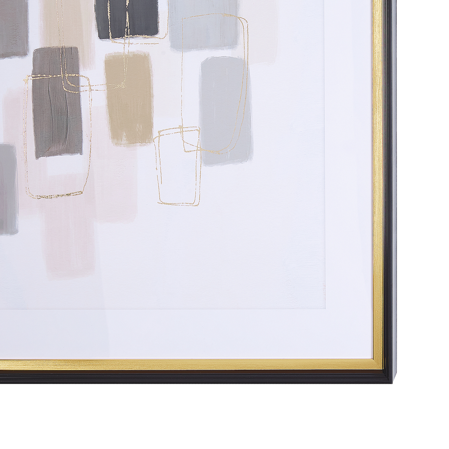 Wandbild mit Rahmen AREZA Abstraktes Muster 60 x 80 cm Bunt