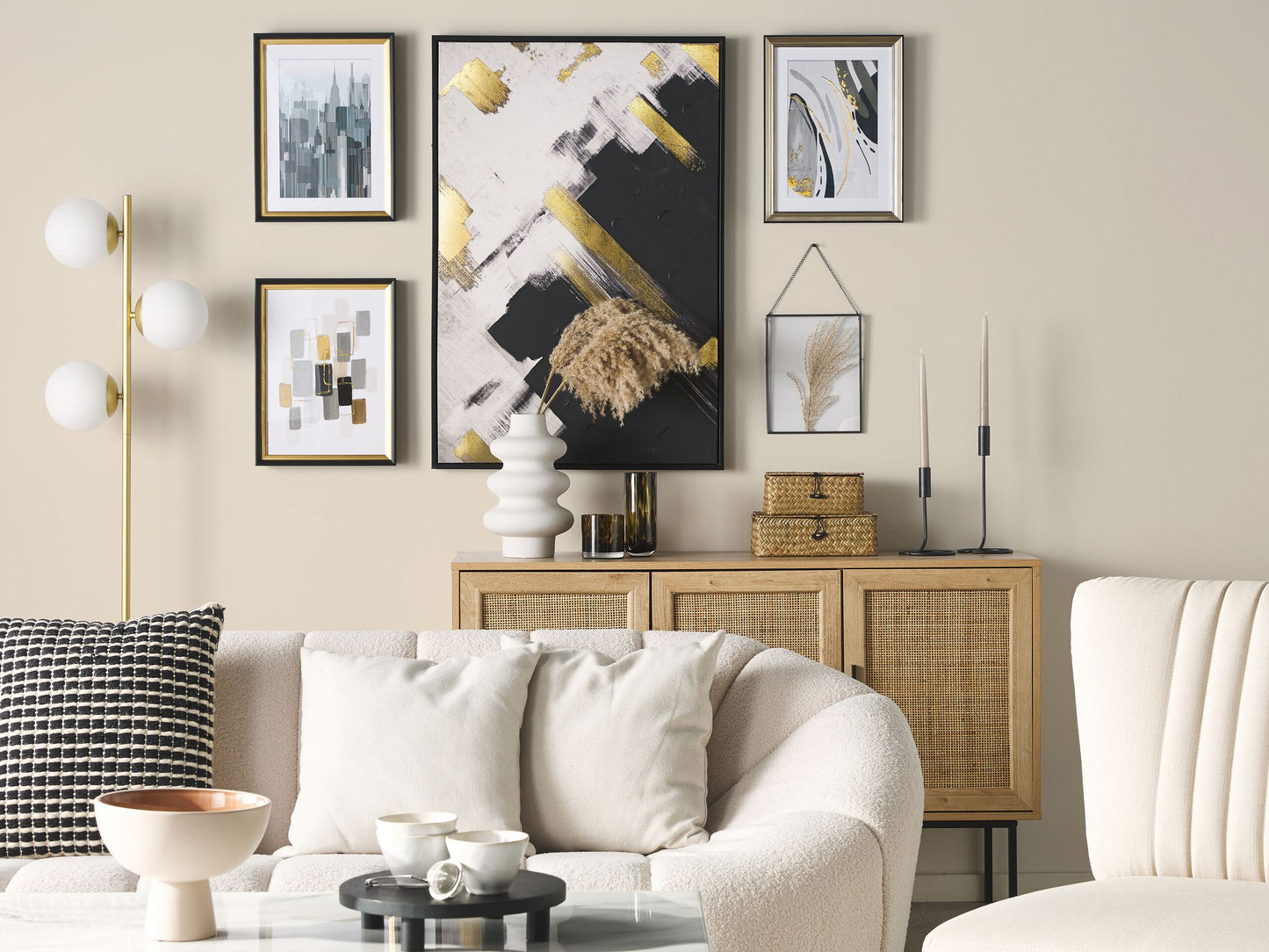 Wandbild mit Rahmen AREZA Abstraktes Muster 30 x 40 cm Bunt