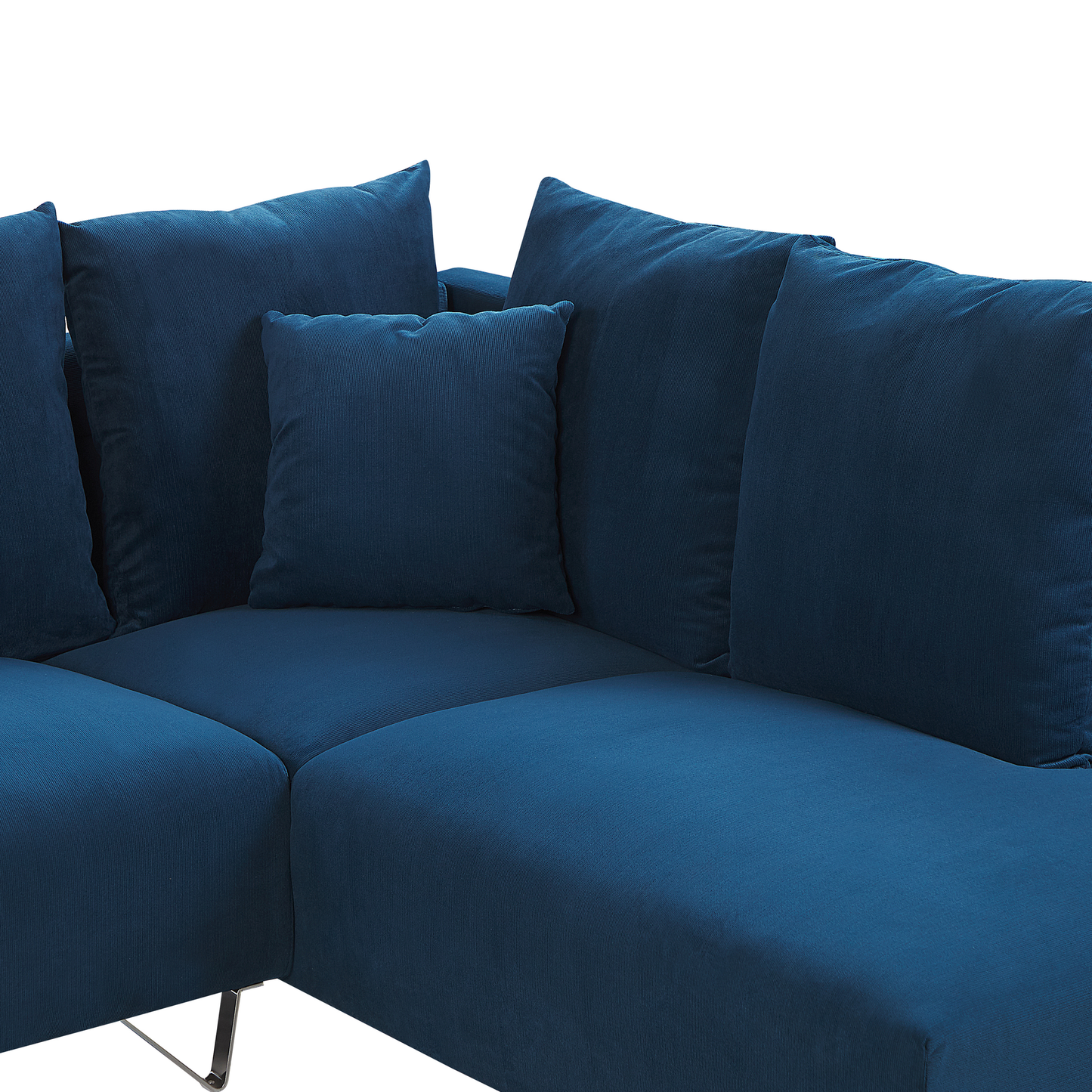 Ecksofa Cord linksseitig marineblau LUNNER