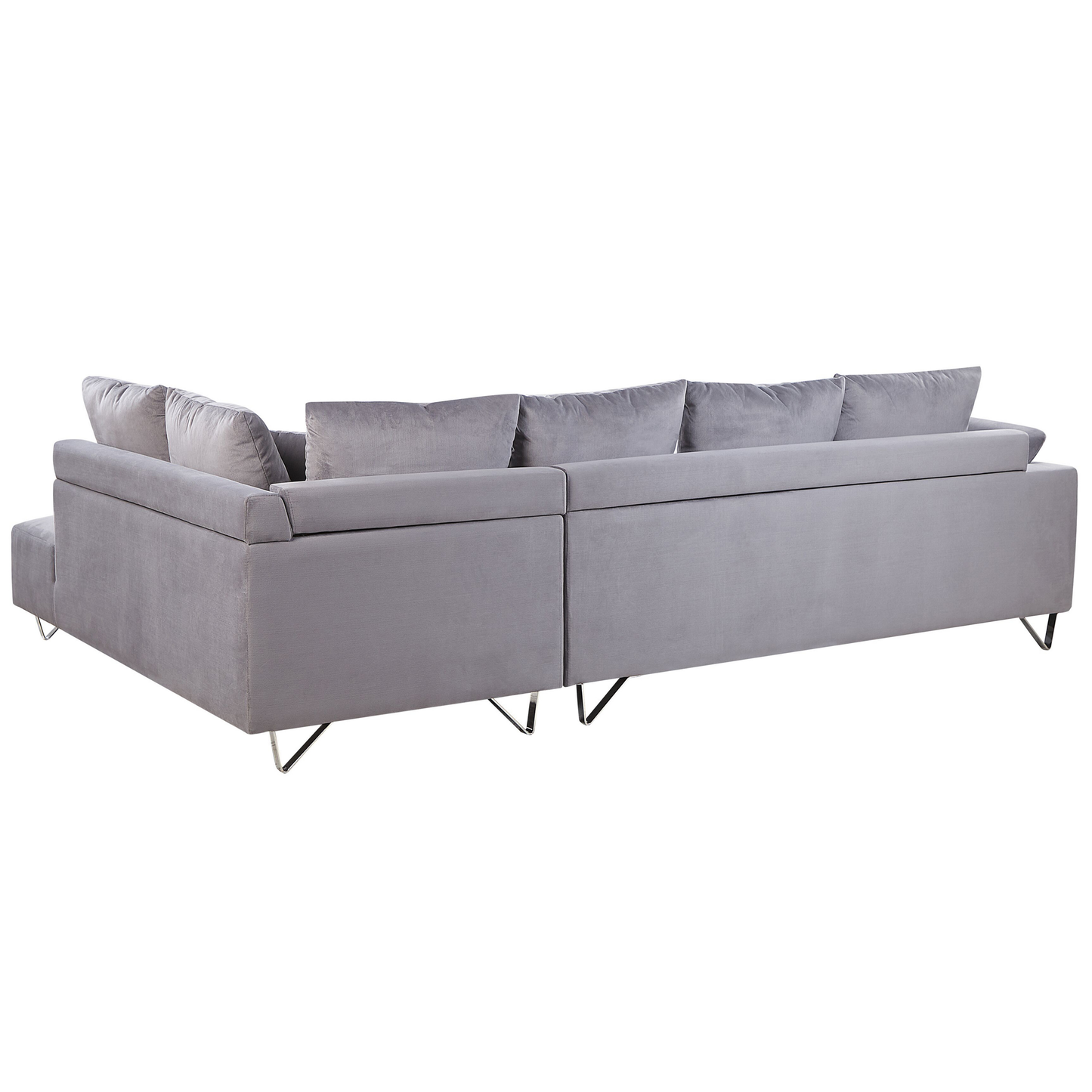 4-Sitzer Ecksofa Cord grau linksseitig LUNNER