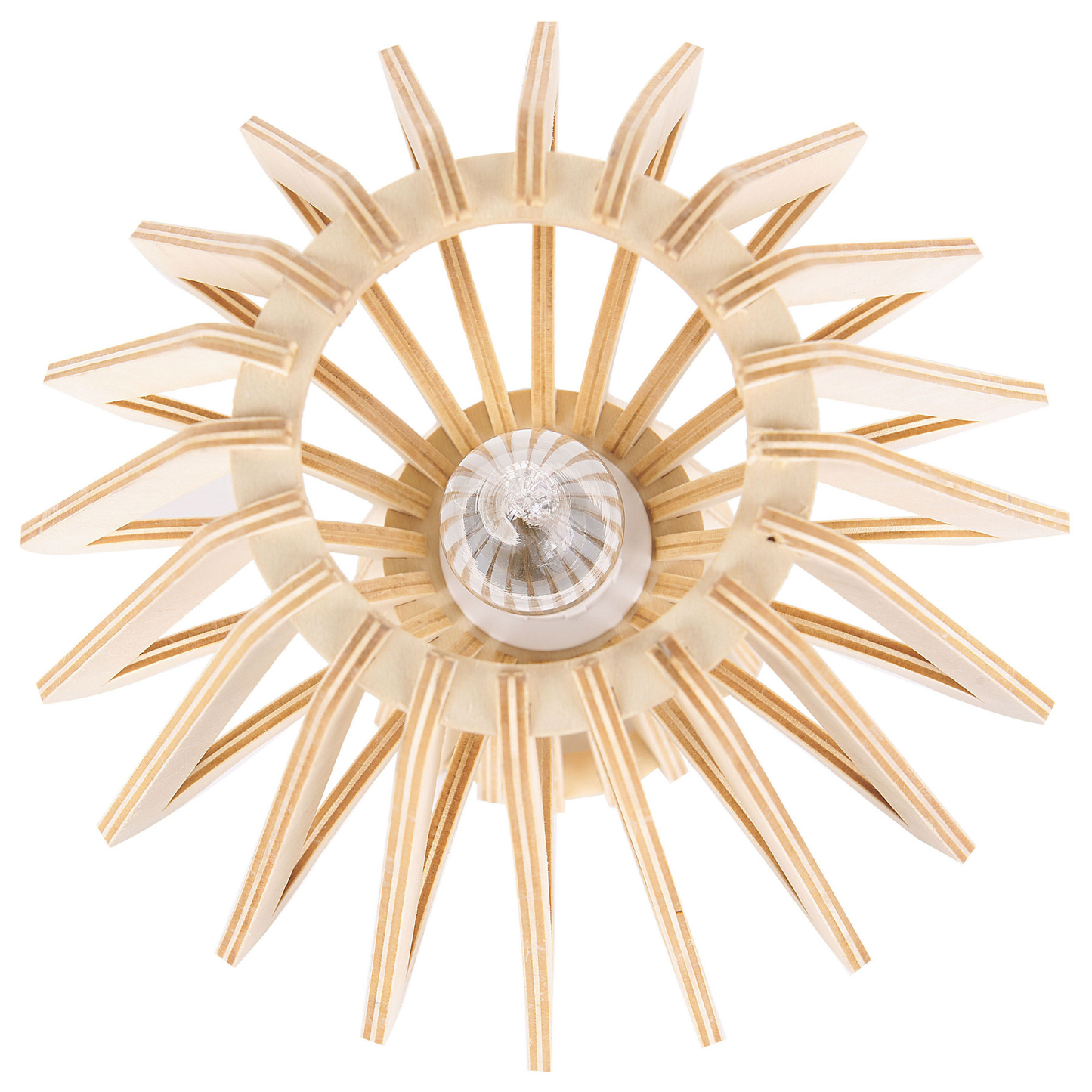 Tischlampe heller Holzfarbton 28 cm Kegelform CLYDE