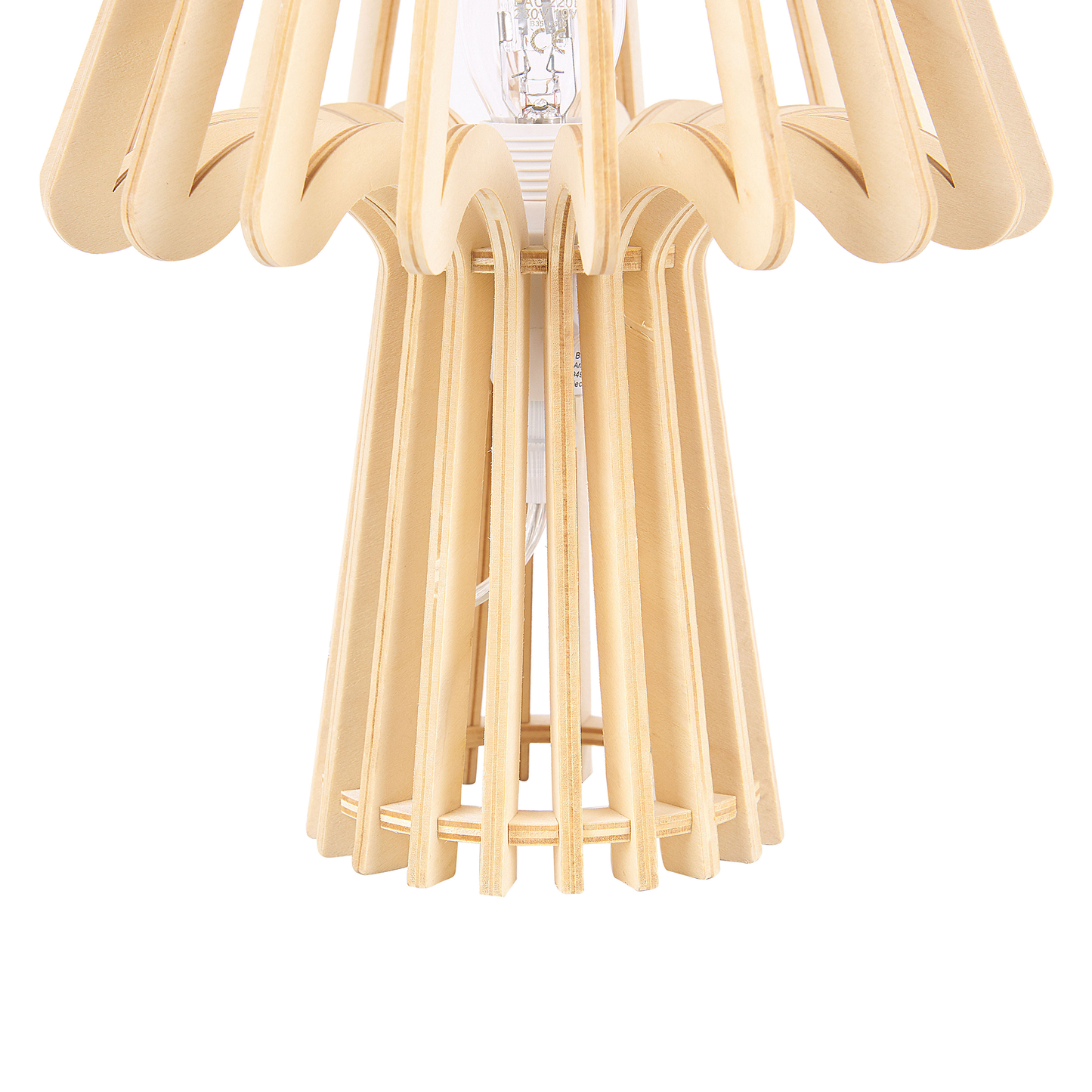 Tischlampe heller Holzfarbton 28 cm Kegelform CLYDE