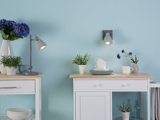 Wandleuchte Beton hellgrau 2er Set Glockenform MISTAGO I