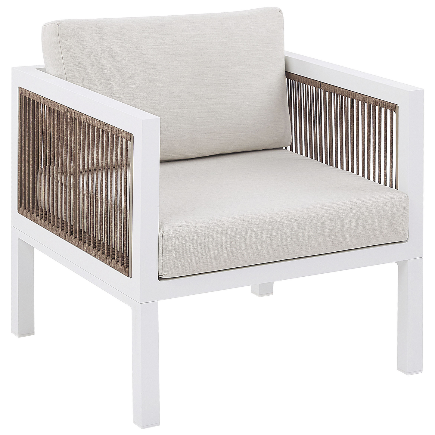 Lounge Set mit Tisch 5-Sitzer BORELLO Metall Weiss