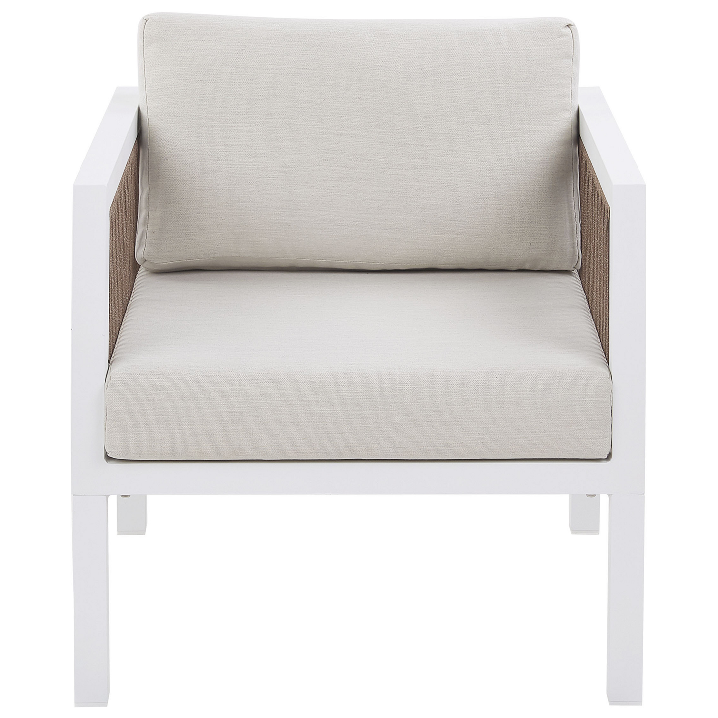 Lounge Set mit Tisch 5-Sitzer BORELLO Metall Weiss