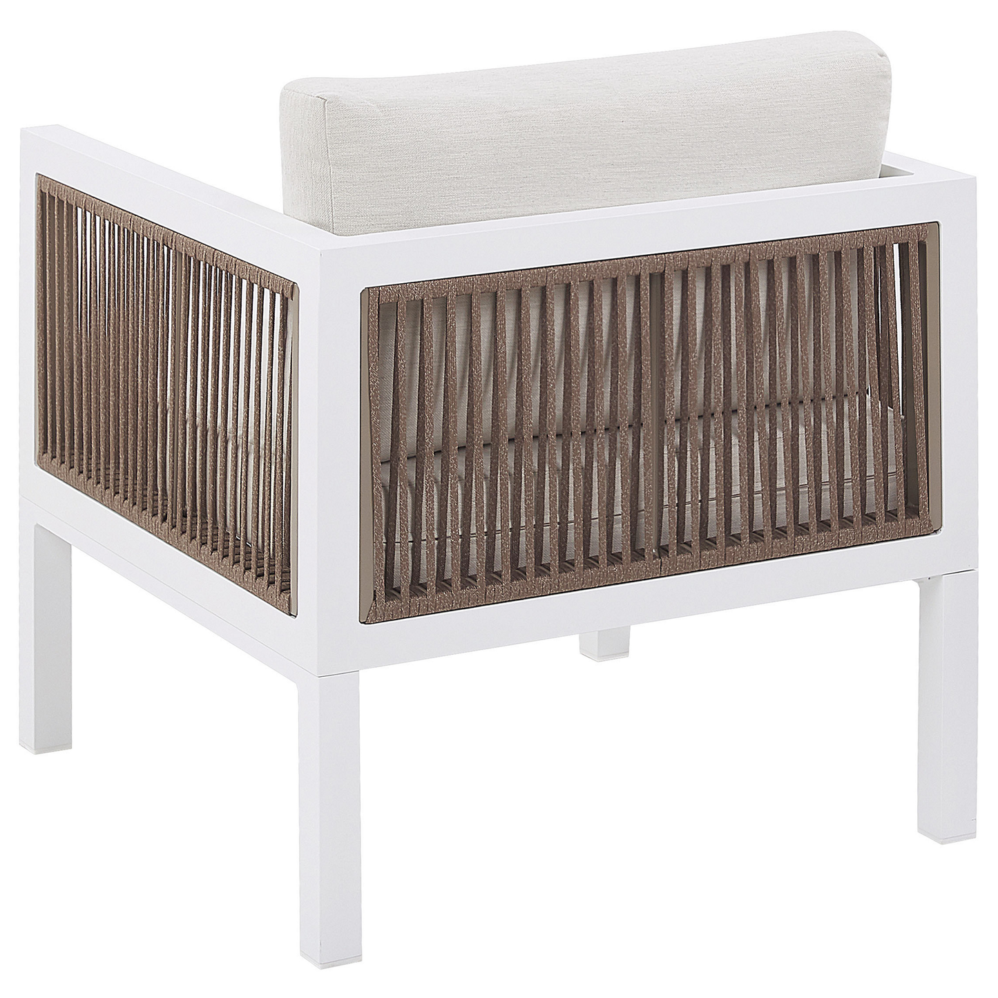 Lounge Set mit Tisch 5-Sitzer BORELLO Metall Weiss