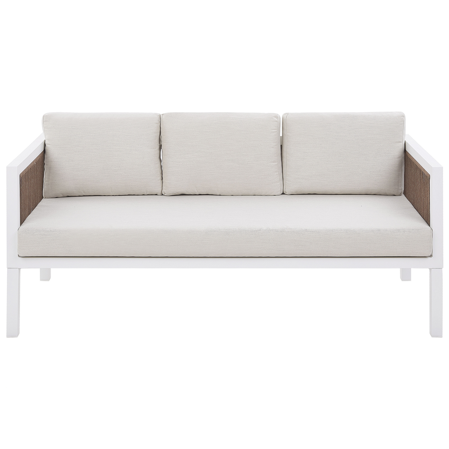 Lounge Set mit Tisch 5-Sitzer BORELLO Metall Weiss