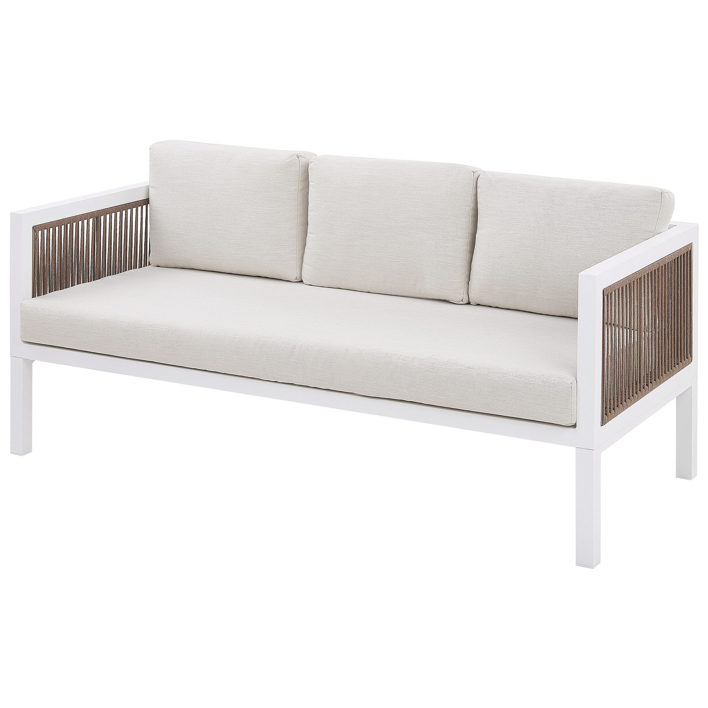 Lounge Set mit Tisch 5-Sitzer BORELLO Metall Weiss