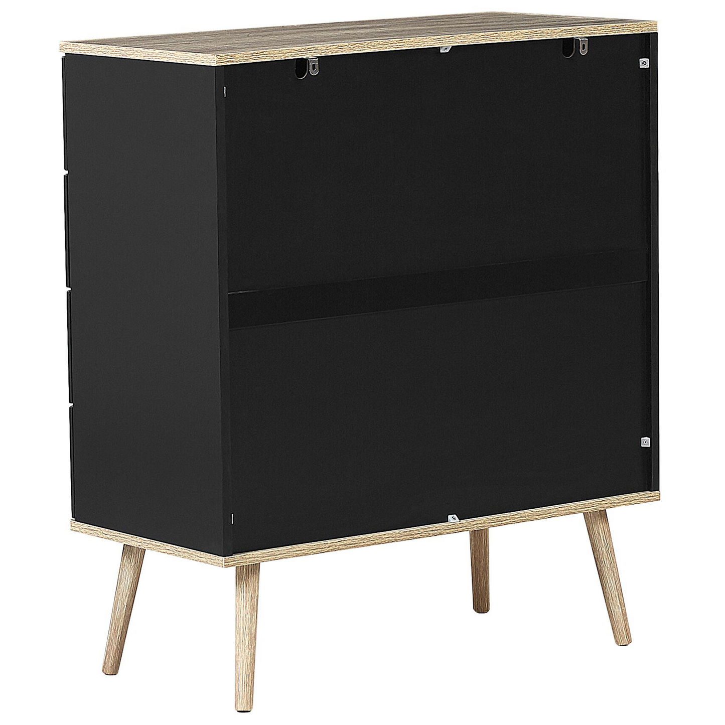 Kommode mit 4 Schubladen WALPI 93 cm Schwarz