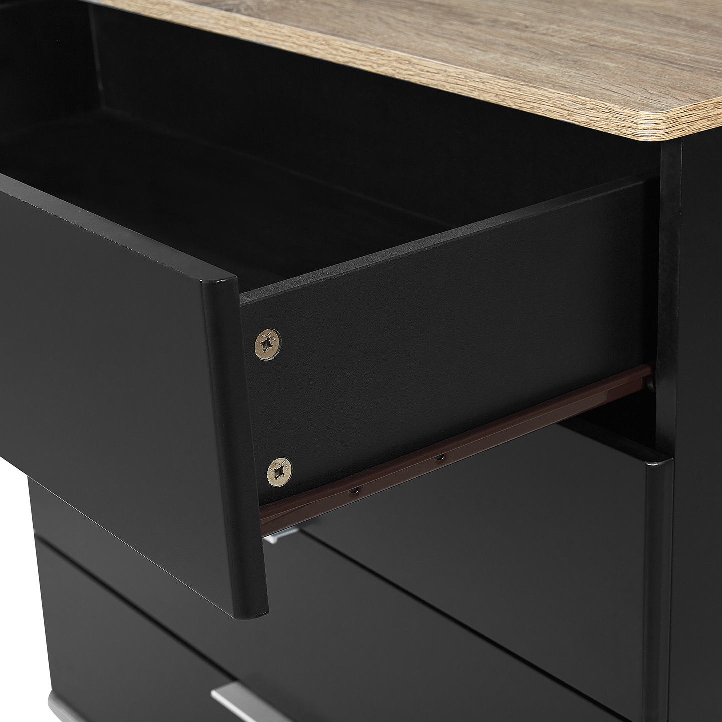 Kommode mit 4 Schubladen WALPI 93 cm Schwarz