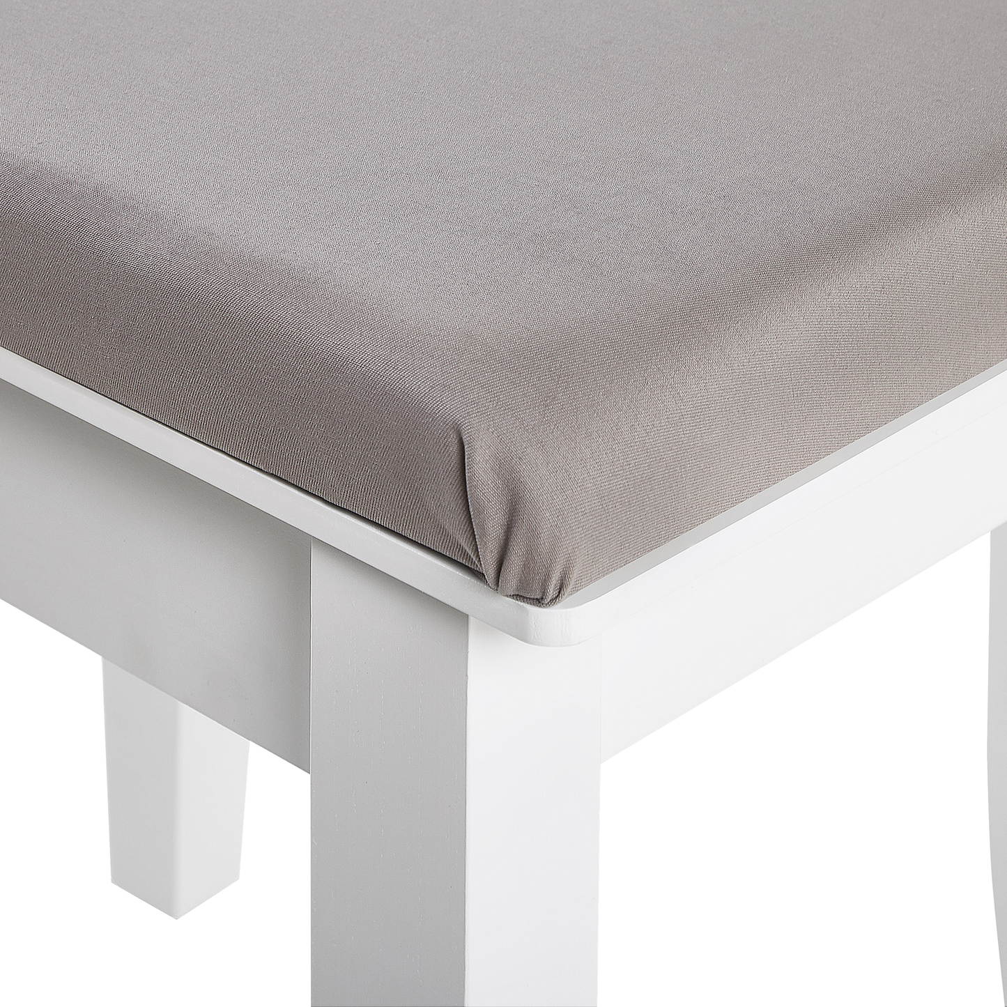 Schminktisch mit ovalem Spiegel Hocker 4 Schubladen weiss LUNE
