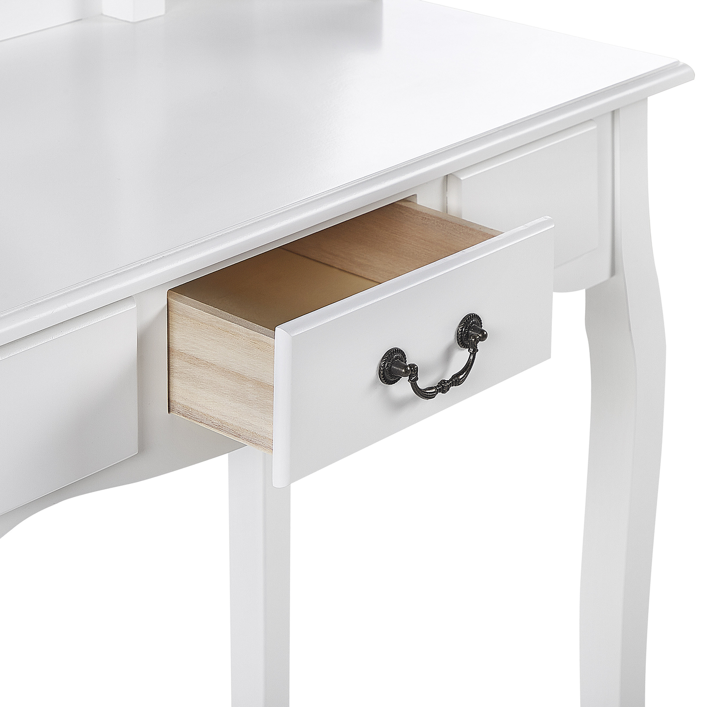 Schminktisch mit Spiegel und Hocker SOLEIL Weiss