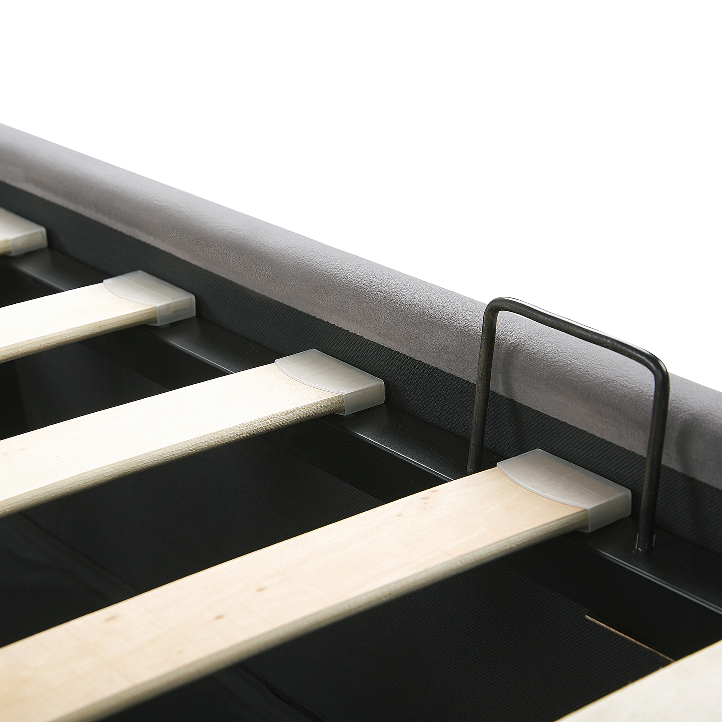 Bett mit Stauraum Samtstoff ROCHEFORT 160 x 200 cm Grau