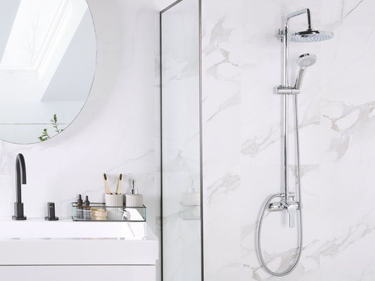 Duschset mit Mischbatterie und Regenbrause TINKISSO Silber