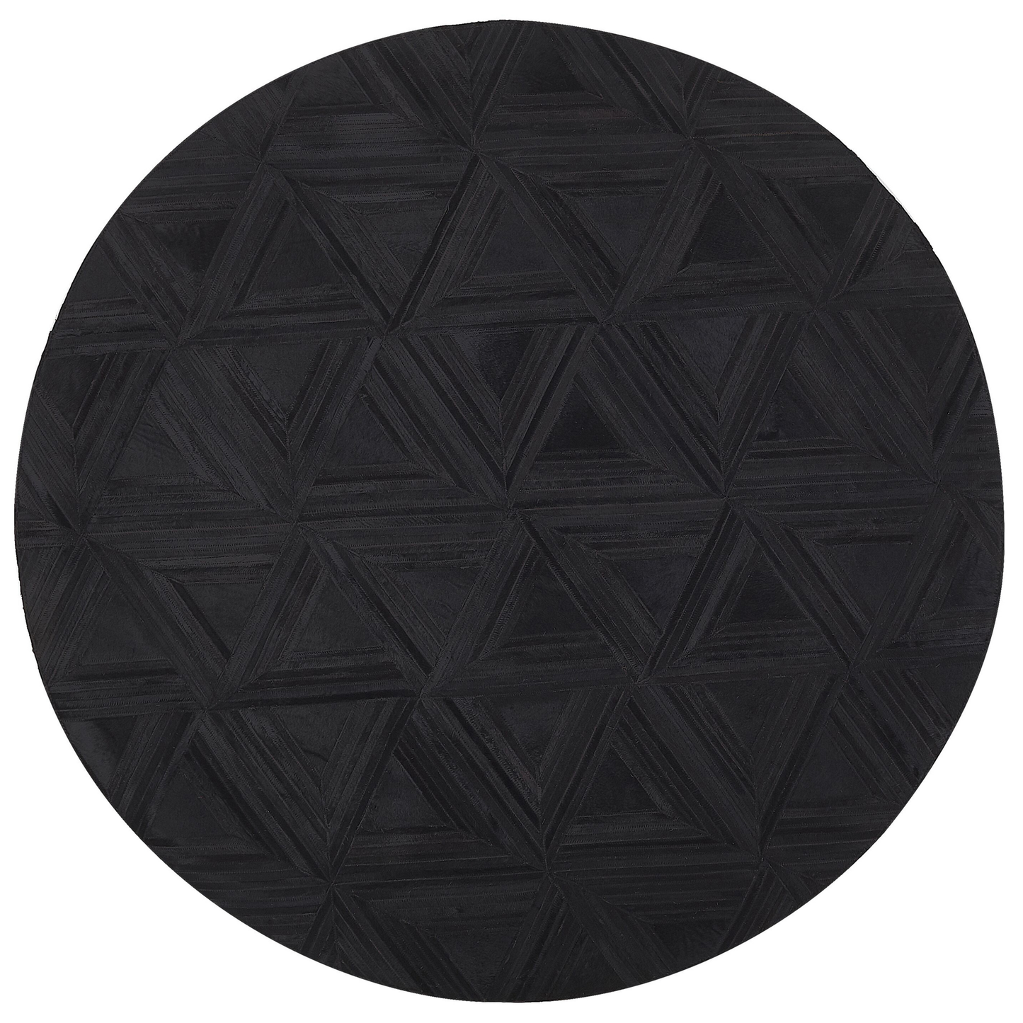 Teppich Kuhfell schwarz ⌀ 140 cm geometrisches Muster Kurzflor KASAR