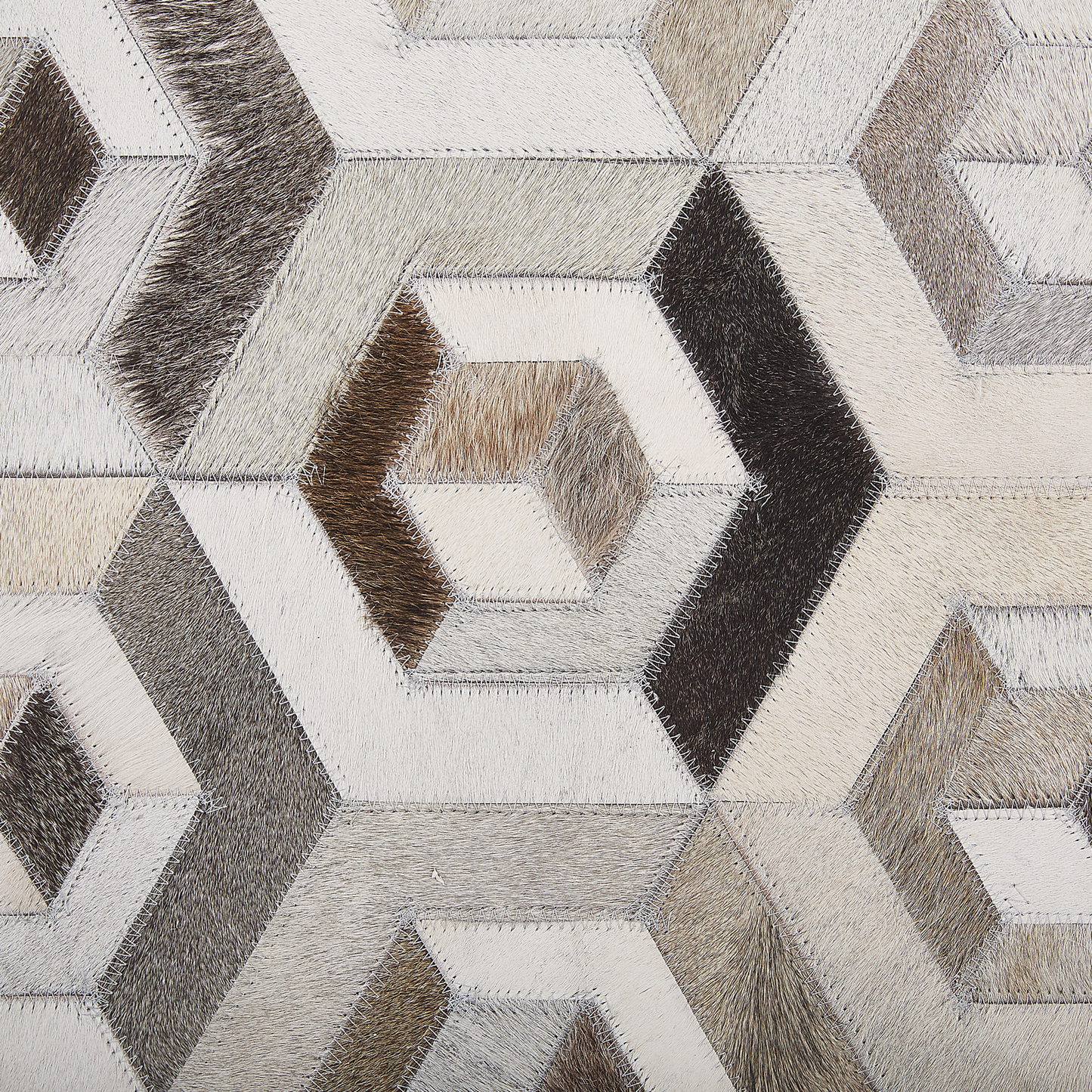 Teppich Kuhfell beige / braun 160 x 230 cm geometrisches Muster Kurzflor TAVAK
