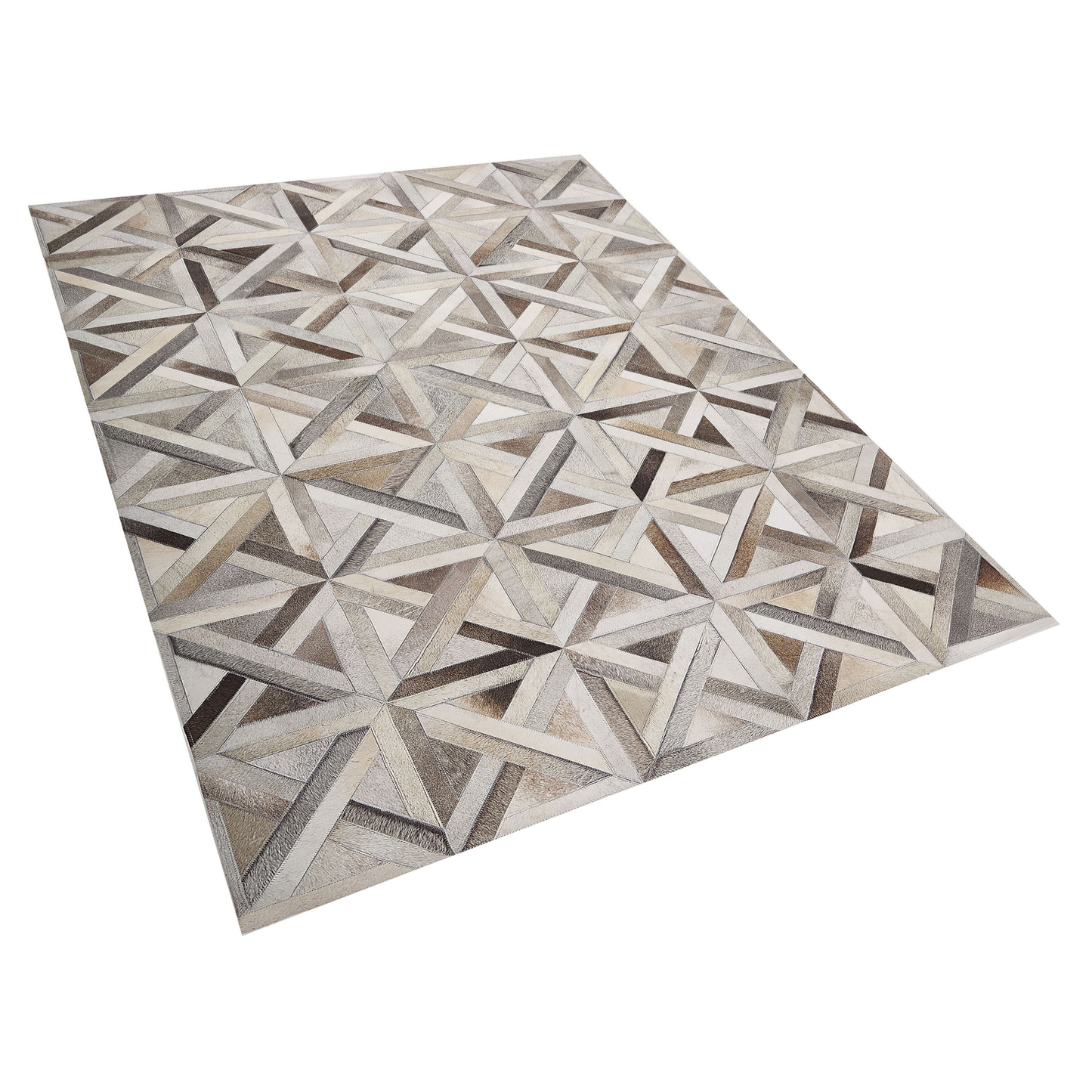 Teppich Kuhfell beige / braun 140 x 200 cm Patchwork Kurzflor TAYTAN
