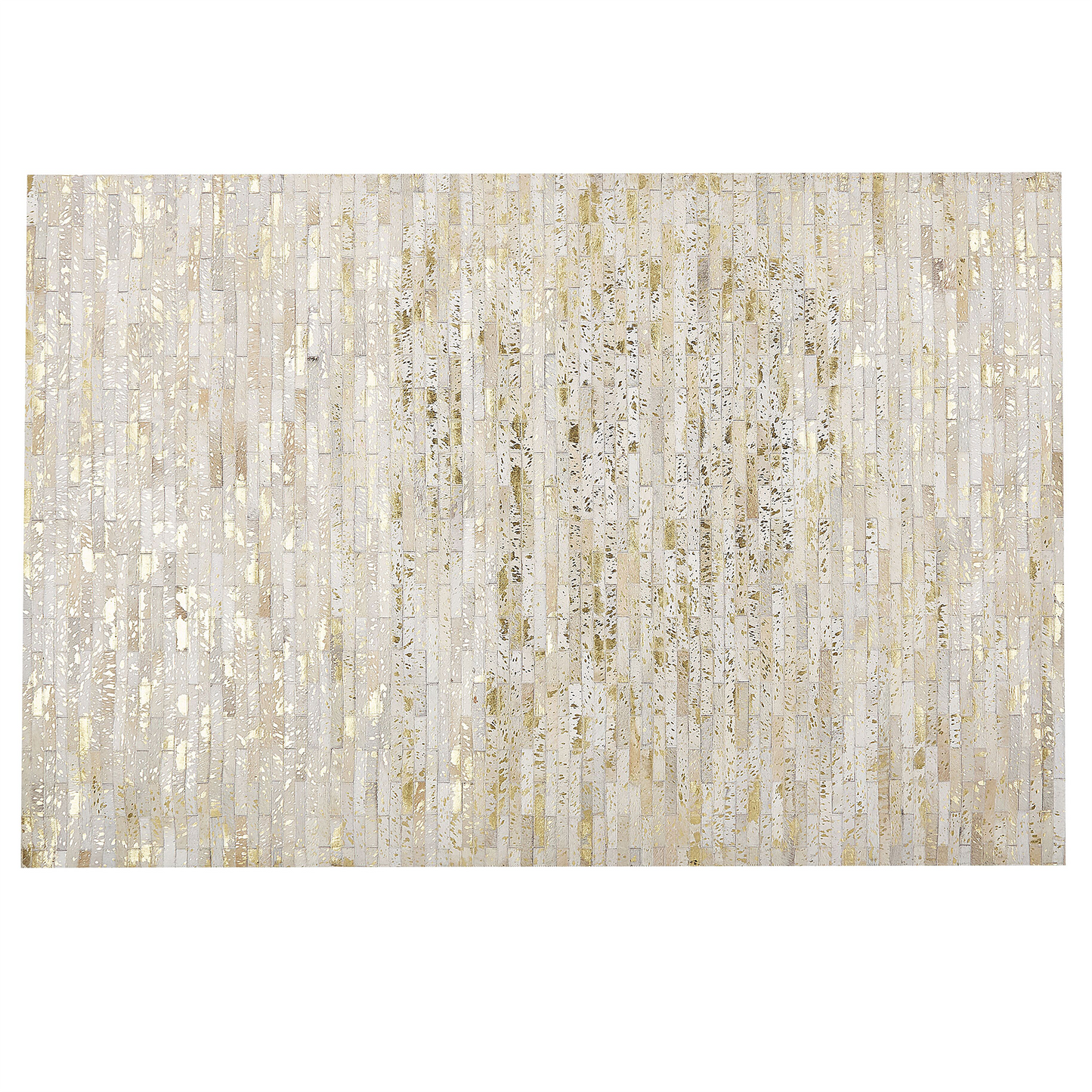 Teppich Kuhfell beige / gold 160 x 230 cm Patchwork Kurzflor TOKUL