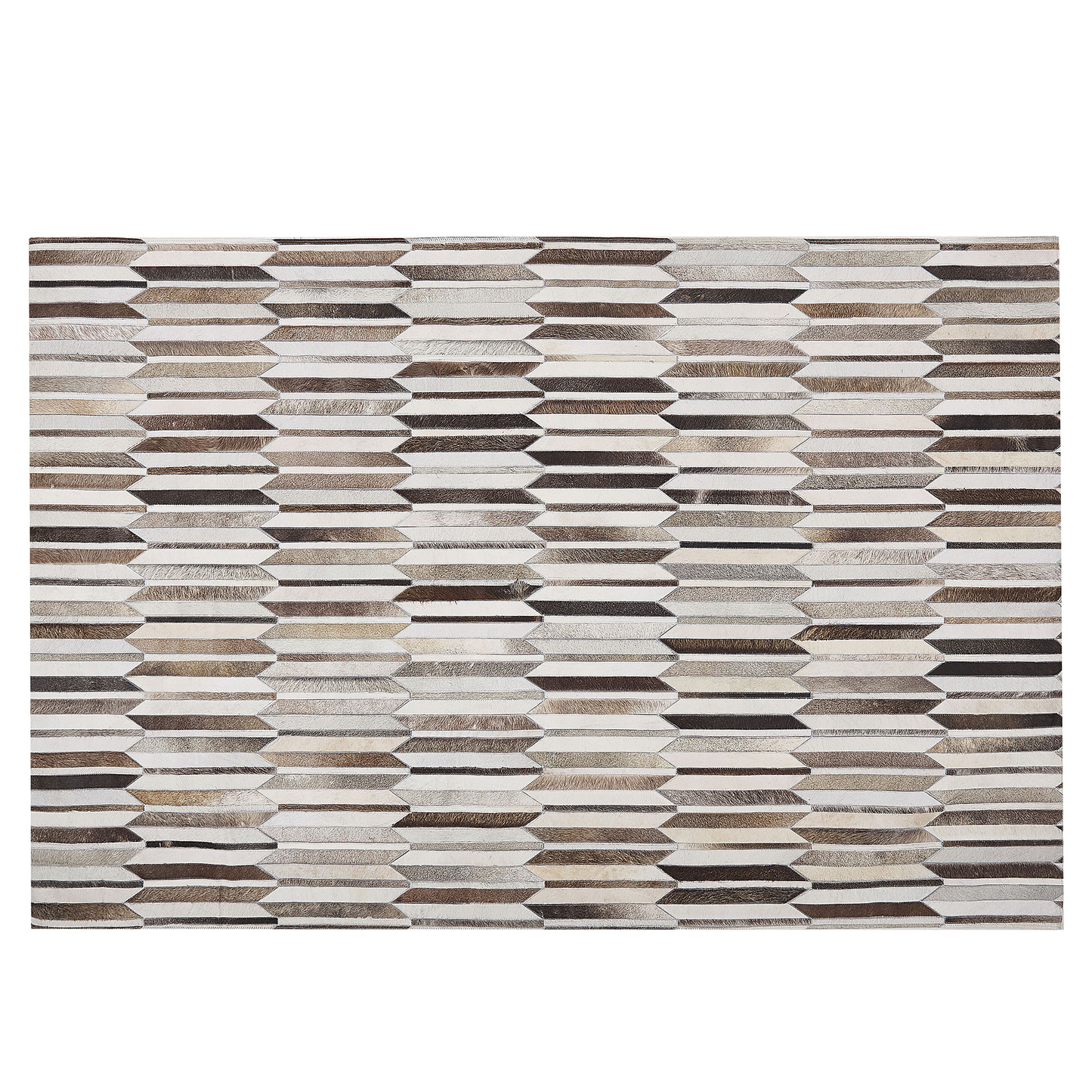 Teppich Kuhfell beige / braun 140 x 200 cm Patchwork Kurzflor KULALAR