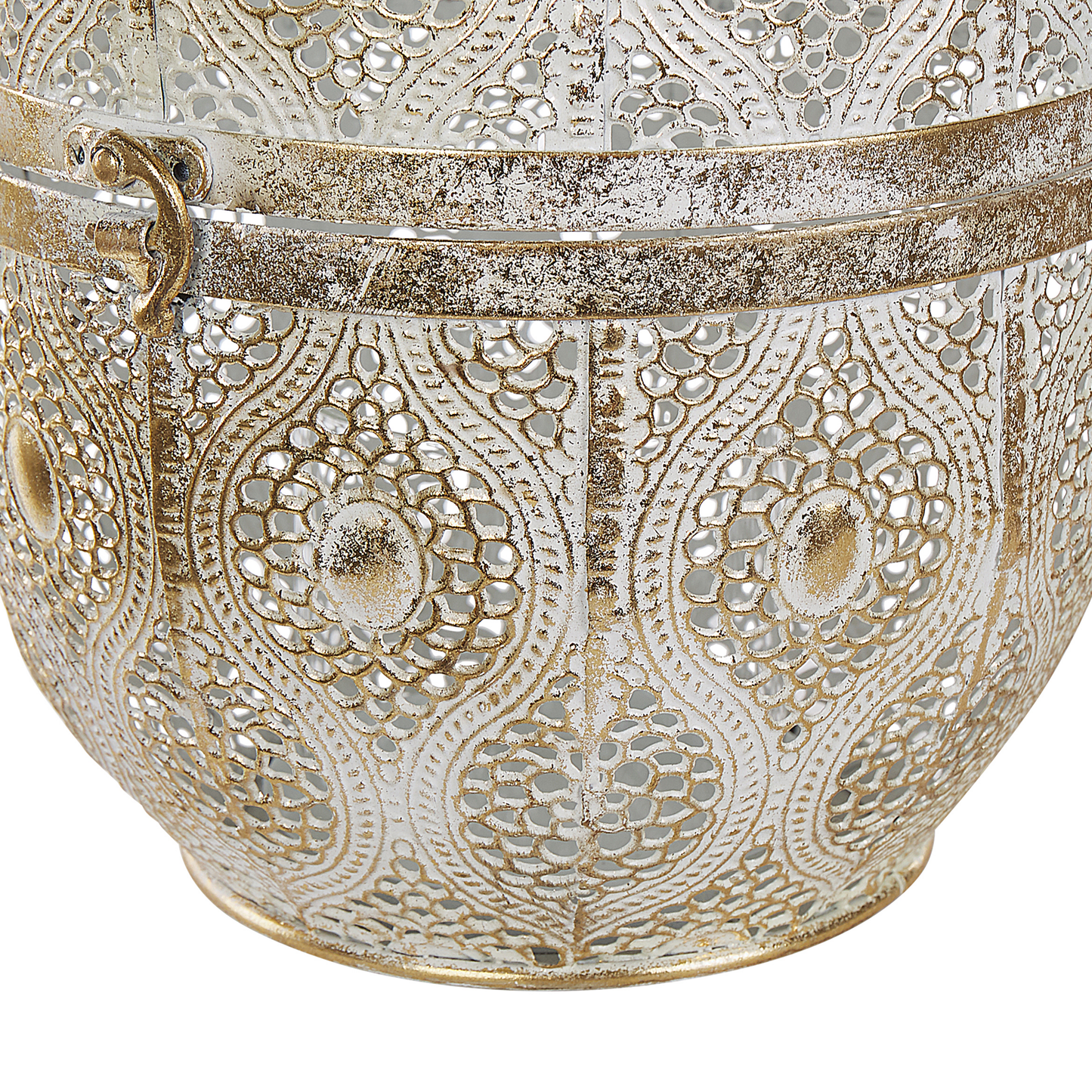 Windlichtsäulen AMORGOS Metall 34 cm Gold