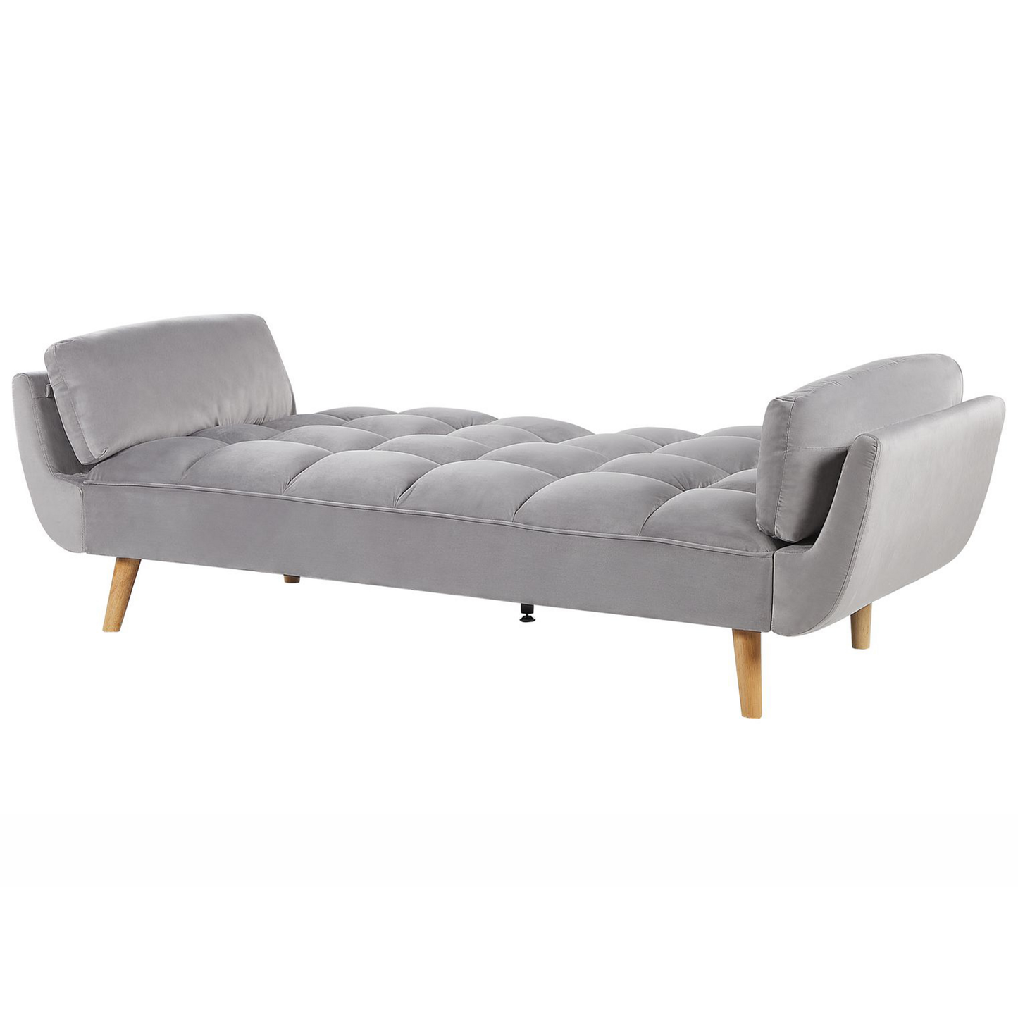 3-Sitzer Schlafsofa Samtstoff hellgrau ASBY