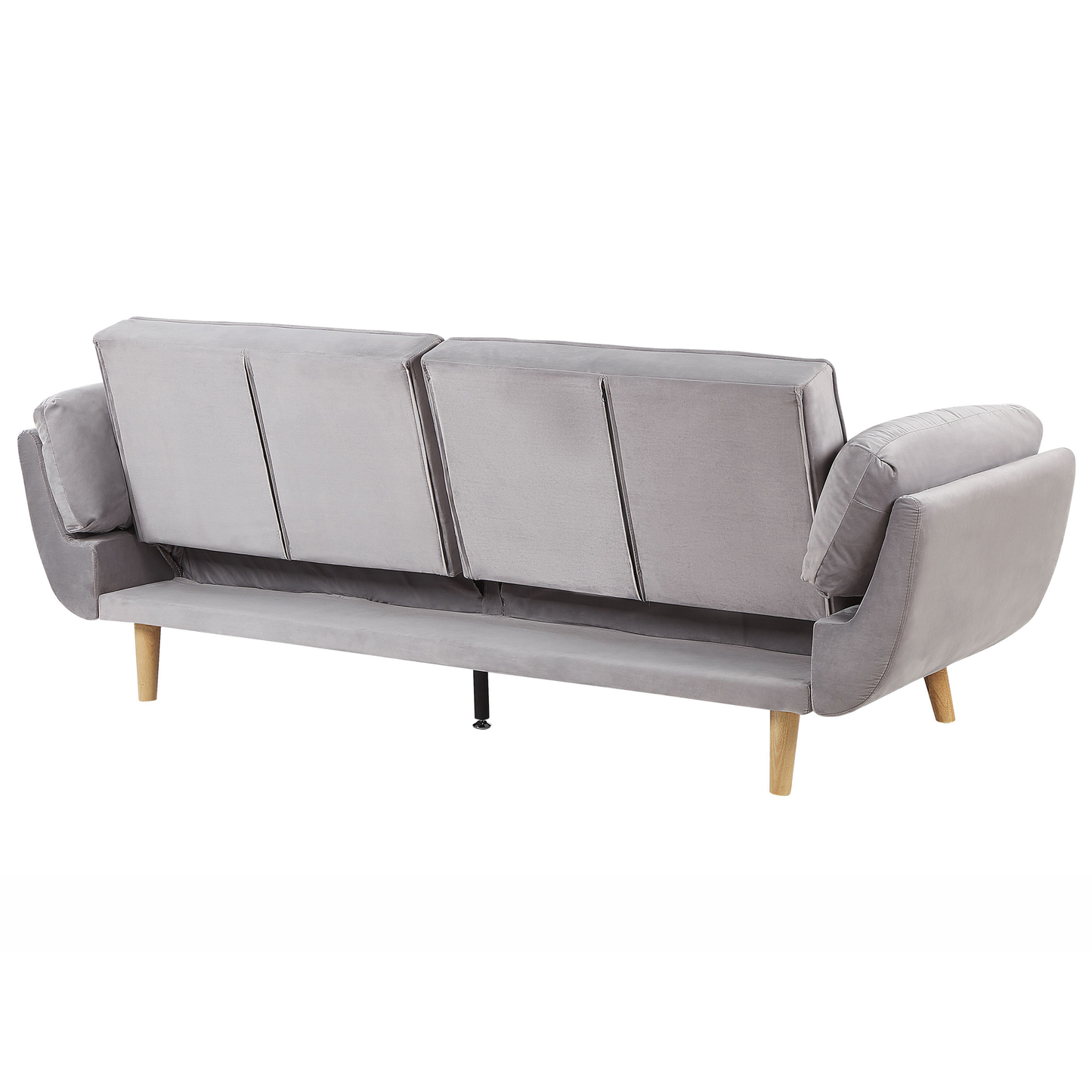 3-Sitzer Schlafsofa Samtstoff hellgrau ASBY