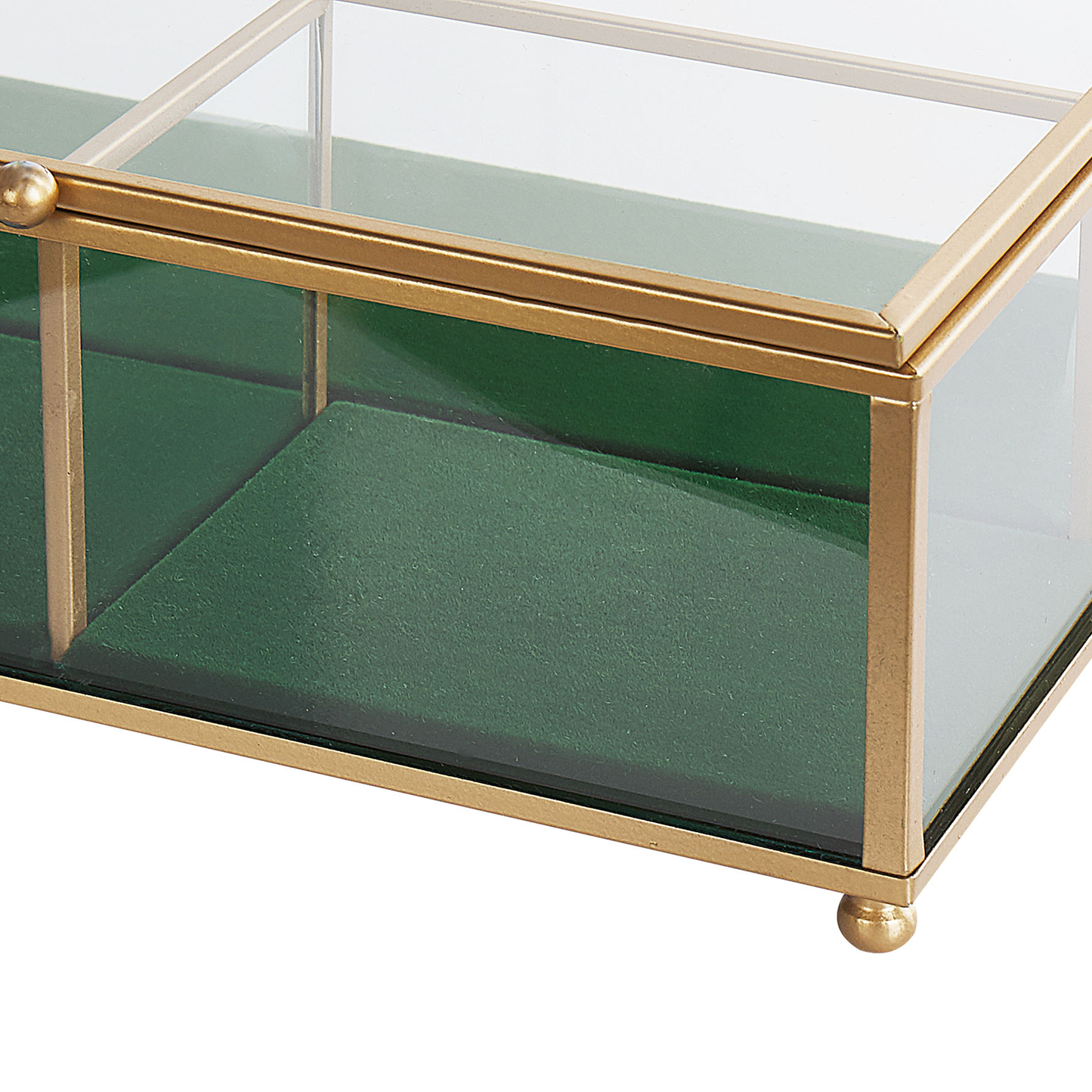 Schmuckschatulle Glas gold 21 x 17 cm SAINTES