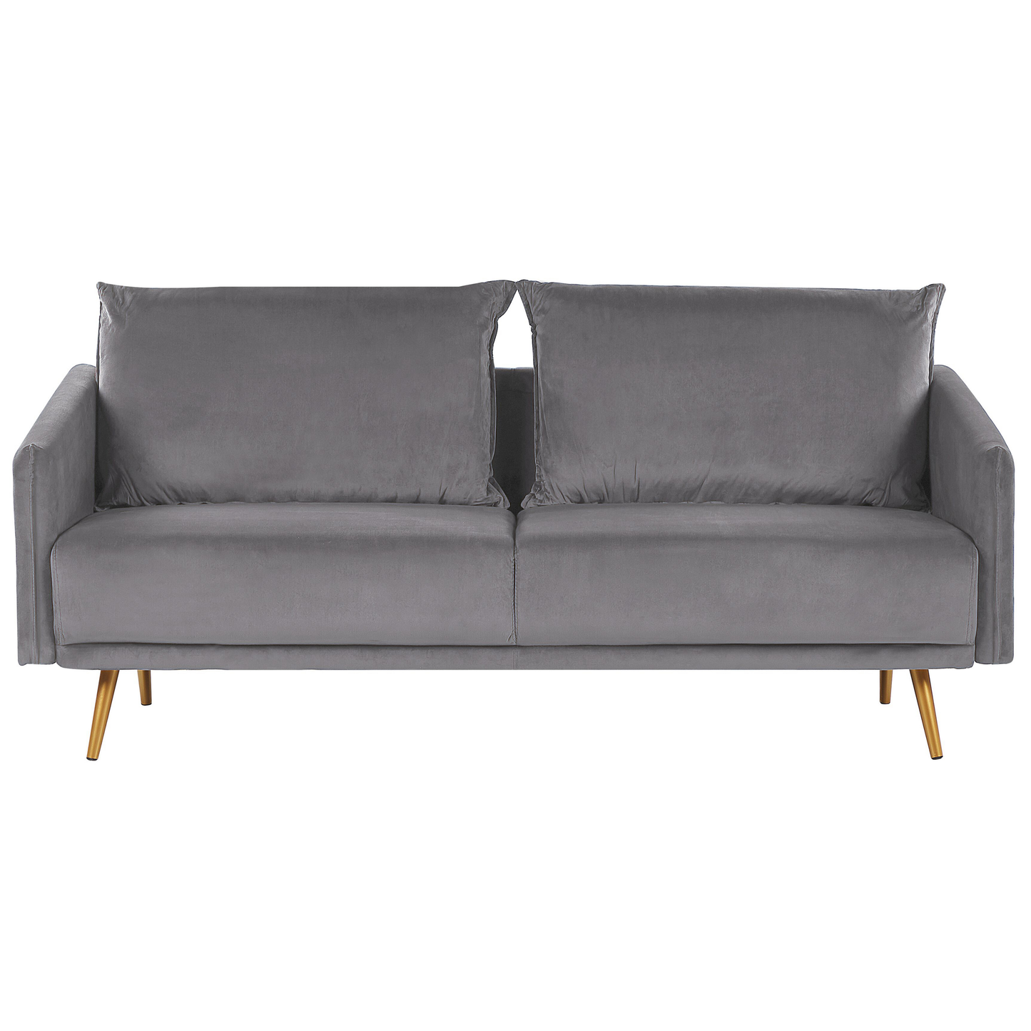 Sofa Set Samtstoff grau 5-Sitzer mit goldenen Beinen MAURA