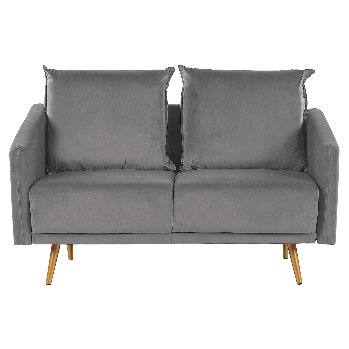 Sofa Set Samtstoff grau 5-Sitzer mit goldenen Beinen MAURA