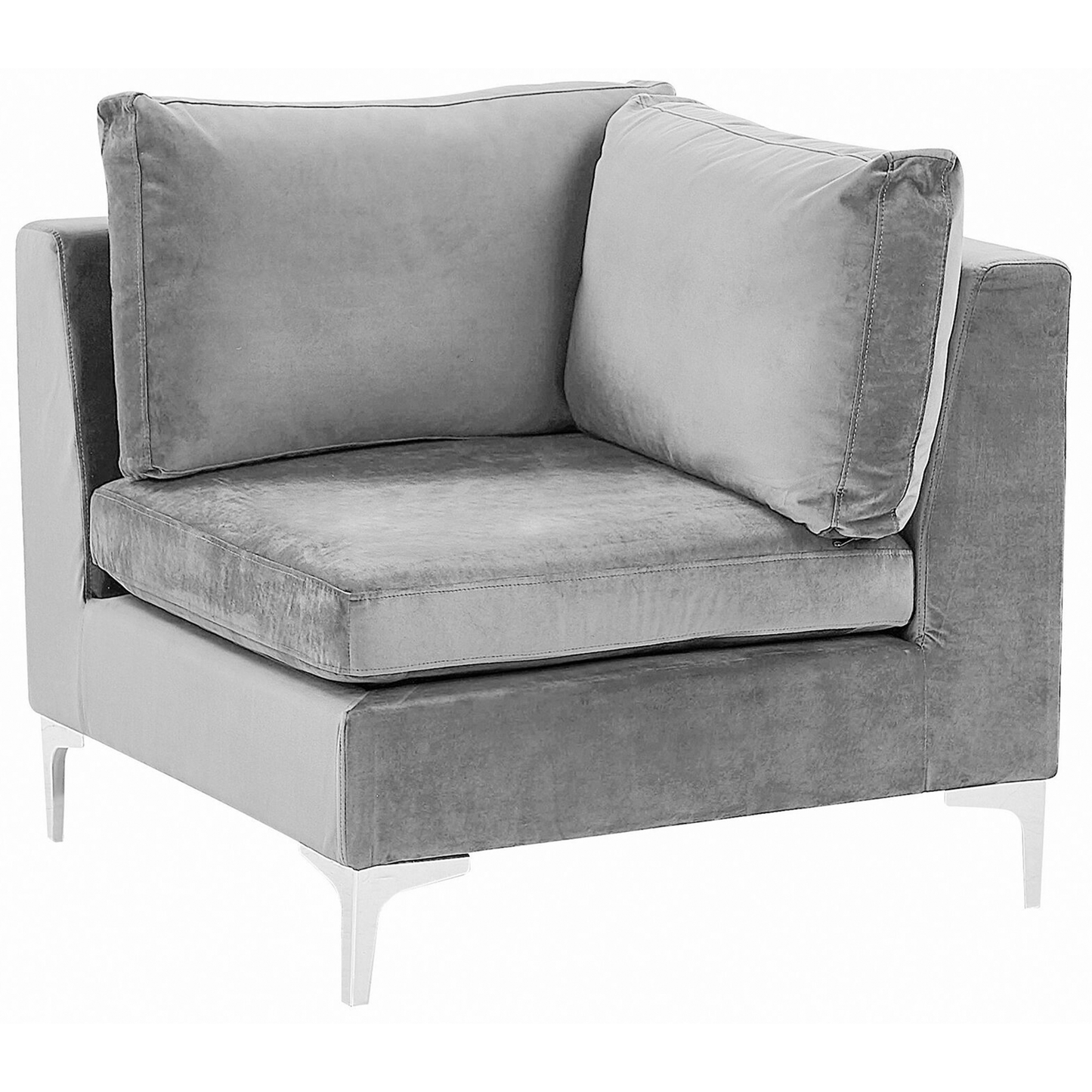 3-Sitzer Modulsofa Samtstoff grau mit Metallbeinen EVJA