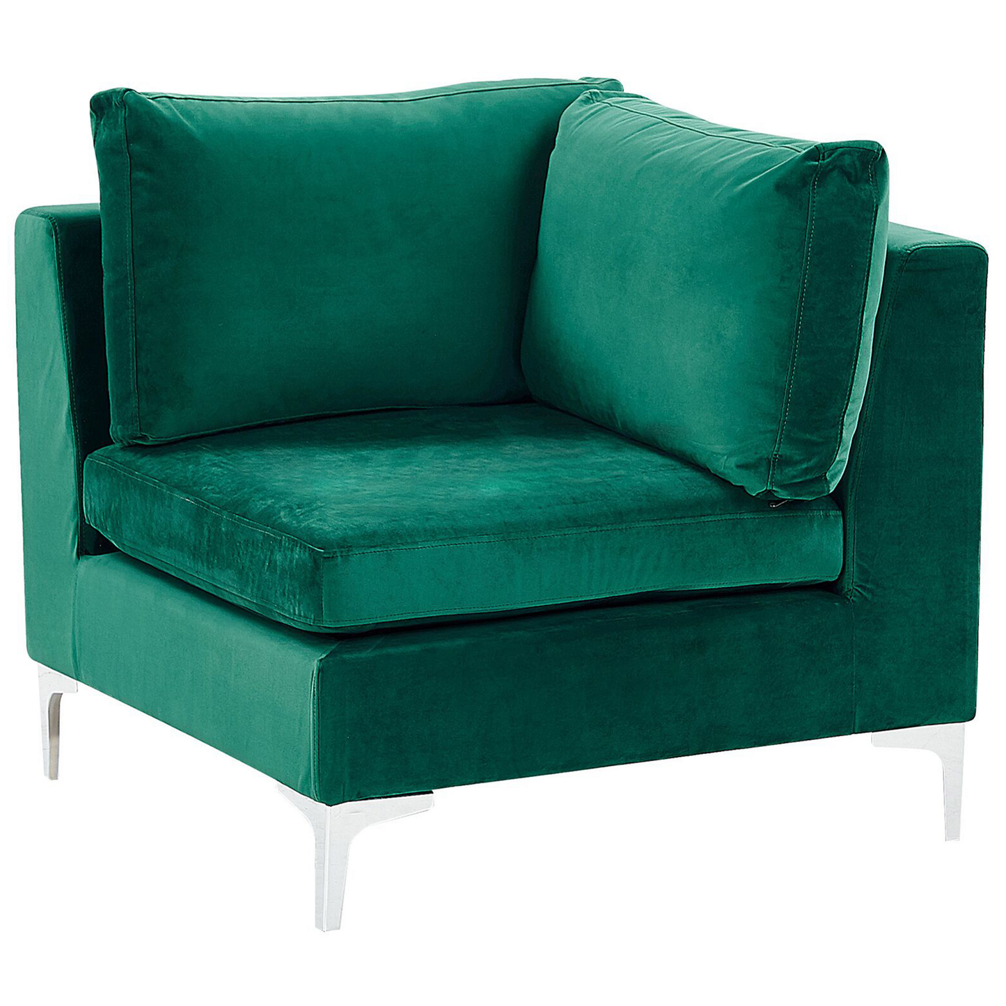 3-Sitzer Modulsofa Samtstoff grün mit Metallbeinen EVJA