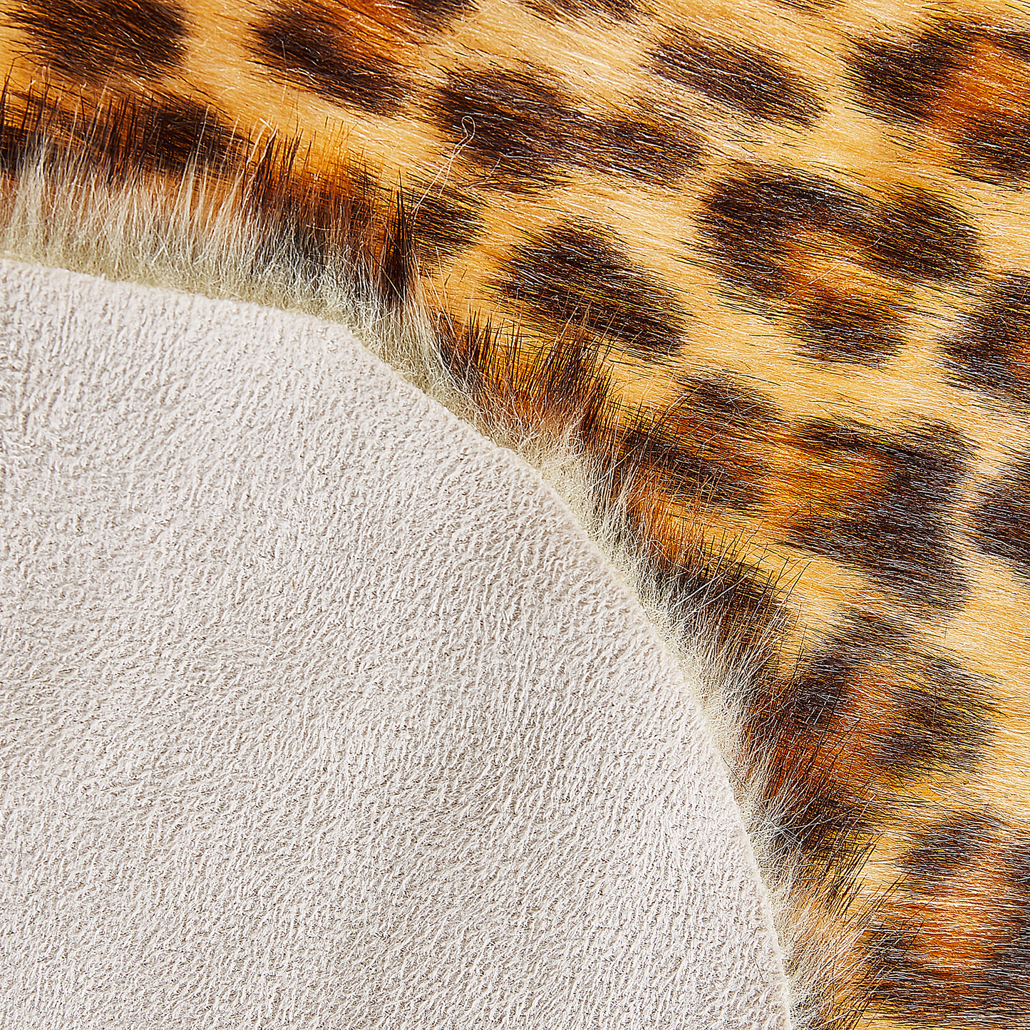 Kunstfell-Teppich Leopard braun 90 cm NAMBUNG