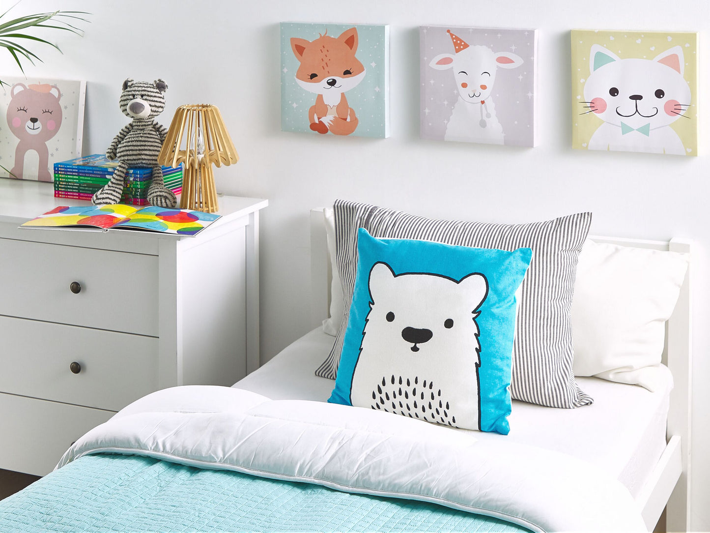 Dekokissen WARANASI Baumwolle 45 x 45 cm Blau Für Kinder