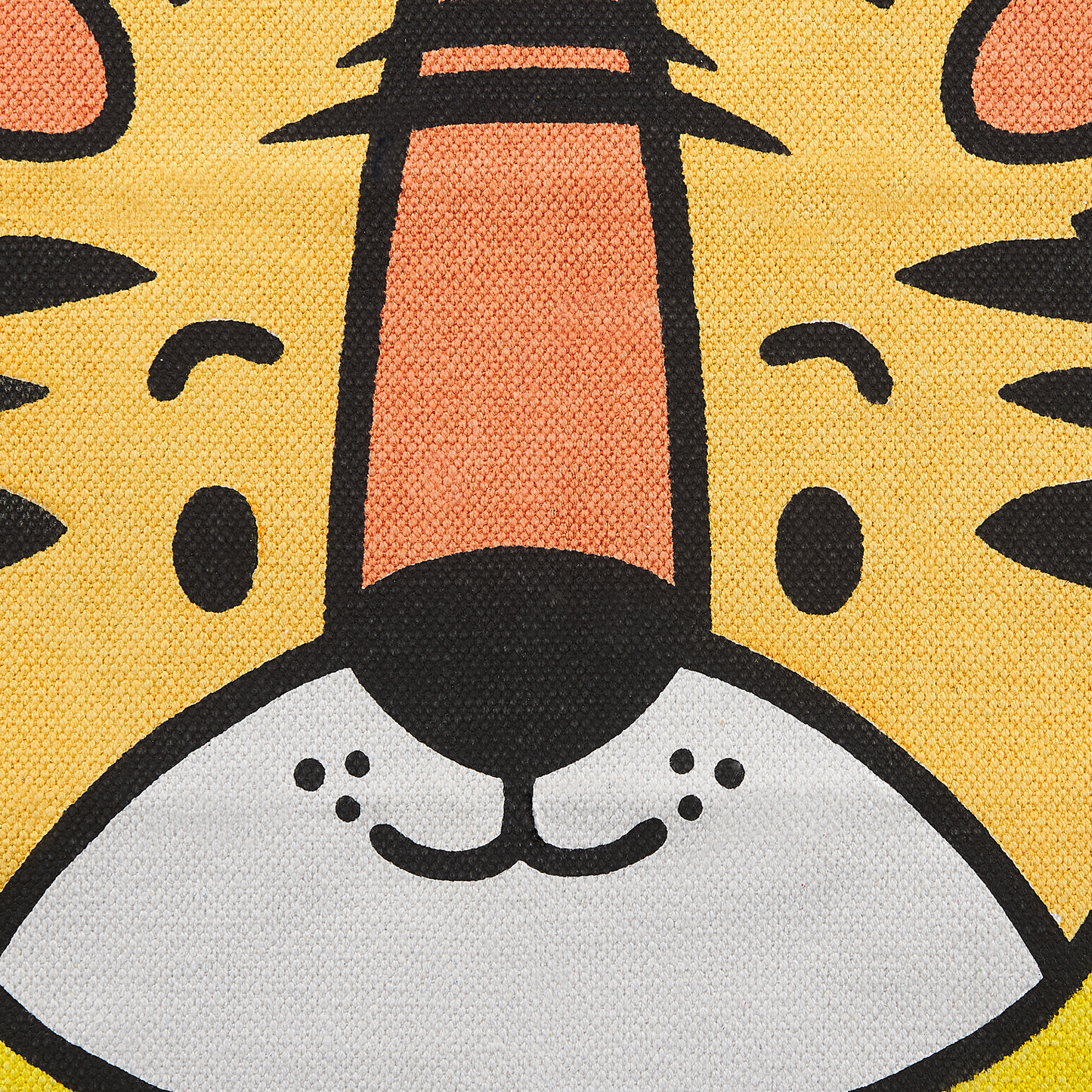 Kinderteppich Baumwolle gelb 60 x 90 cm Tigermuster Kurzflor RANCHI