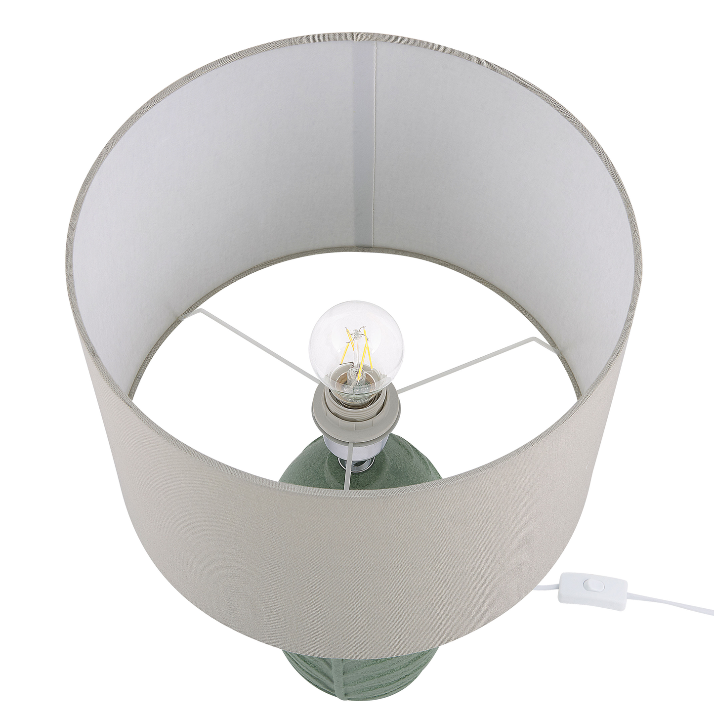 Tischlampe grün 59 cm Trommelform OHIO