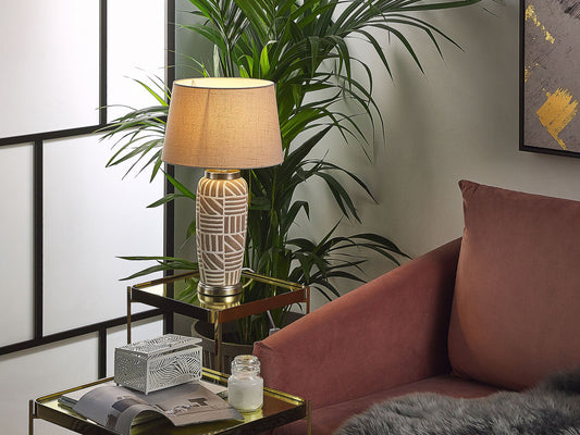 Tischleuchte TRAISEN Keramik Beige