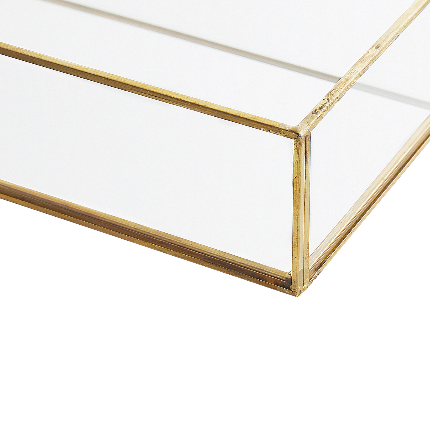 Dekotablett transparent / gold Spiegeleffekt 30 x 20 cm GRENOBLE