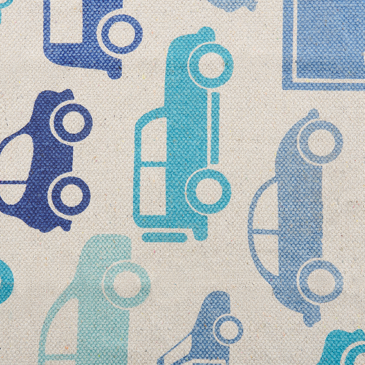 Kinderteppich Baumwolle blau 60 x 90 cm Fahrzeugmotiv MADURAJ