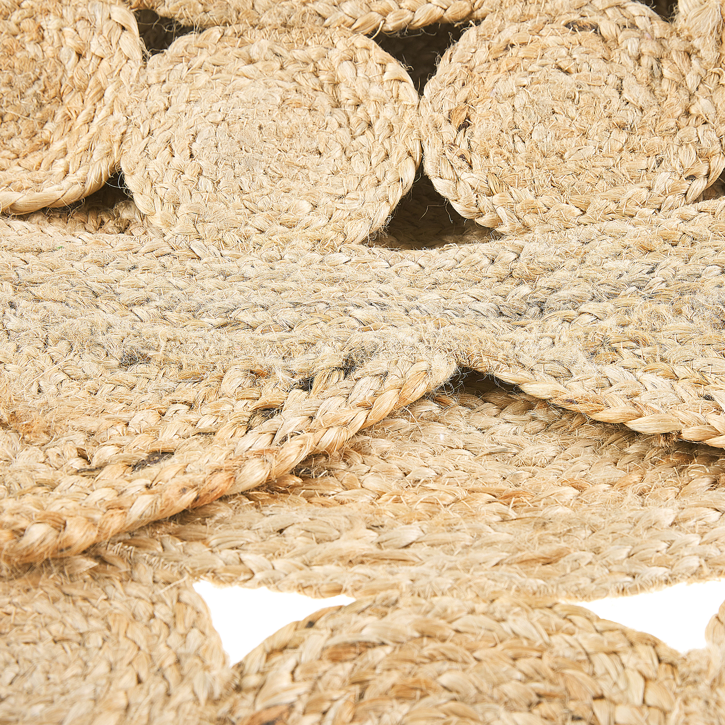 Teppich Jute beige ⌀ 120 cm Kurzflor zweiseitig ARABAN